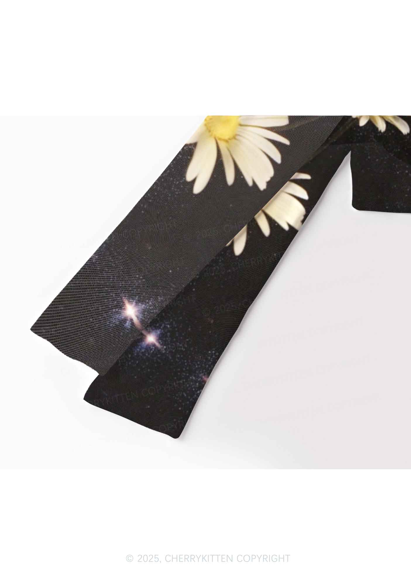 Yellow Daisy Y2K Mesh Long Sleeve Crop Top Cherrykitten - Image 3