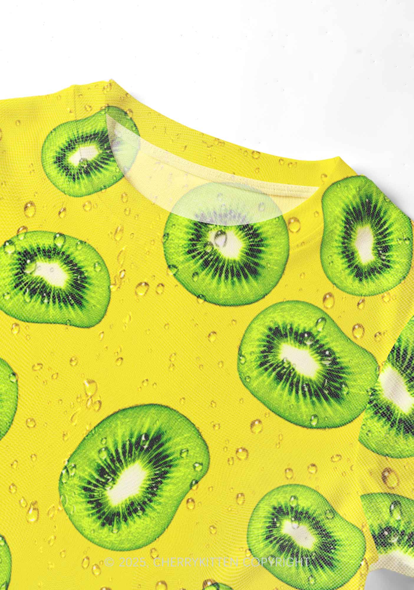 Yellow Kiwi Y2K Mesh Crop Top Cherrykitten - Image 3