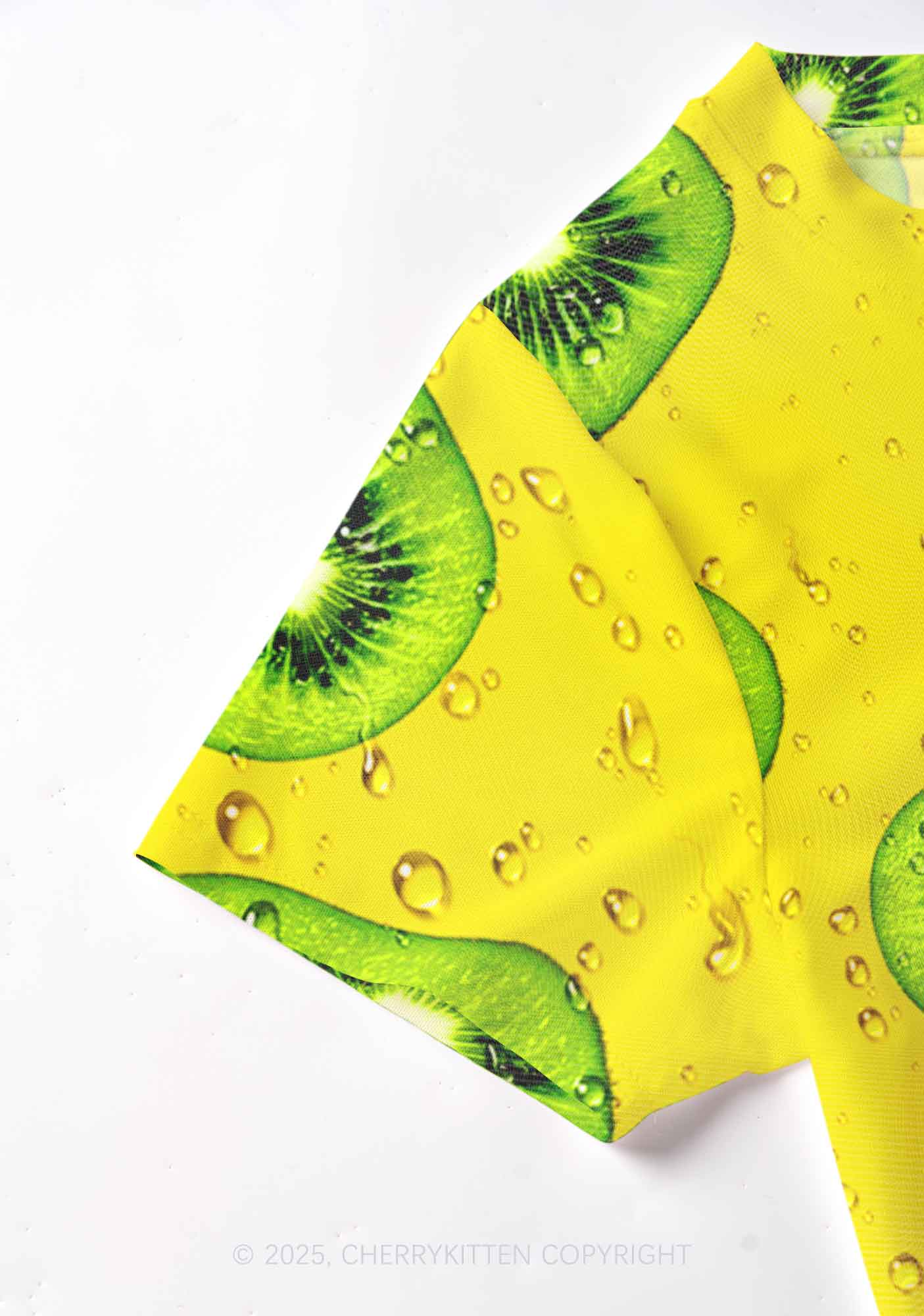 Yellow Kiwi Y2K Mesh Crop Top Cherrykitten - Image 4