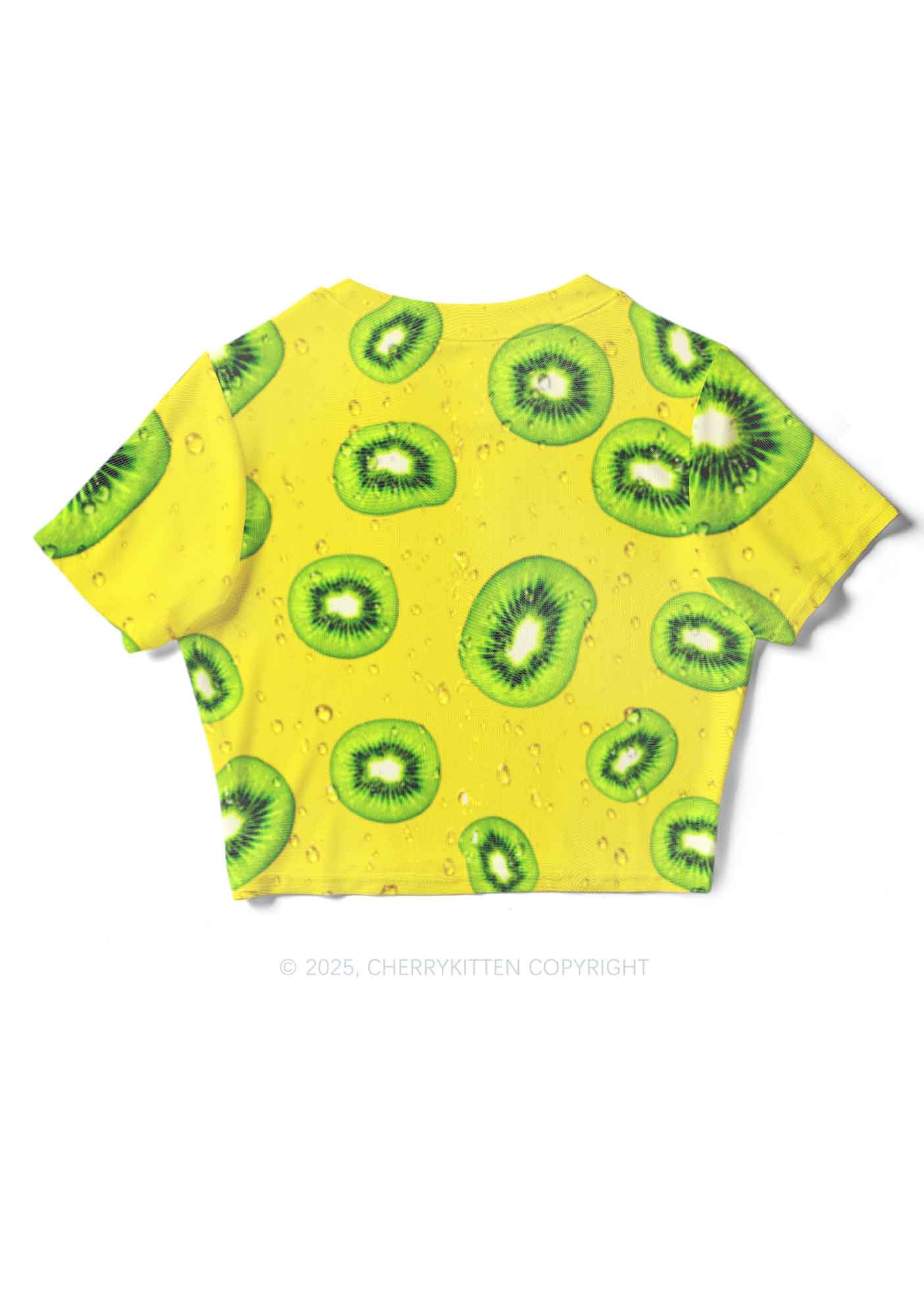 Yellow Kiwi Y2K Mesh Crop Top Cherrykitten - Image 5