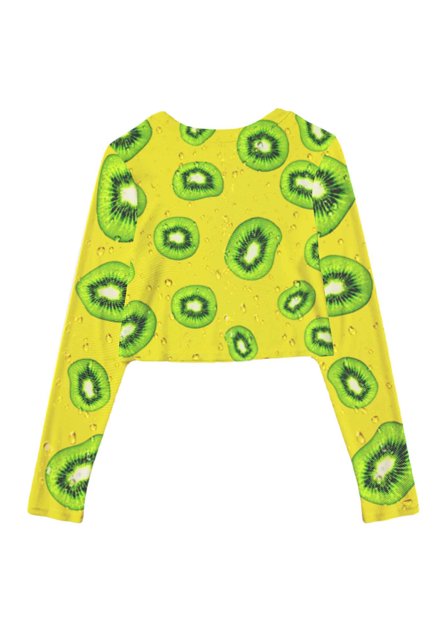 Yellow Kiwi Y2K Mesh Long Sleeve Crop Top Cherrykitten - Image 3