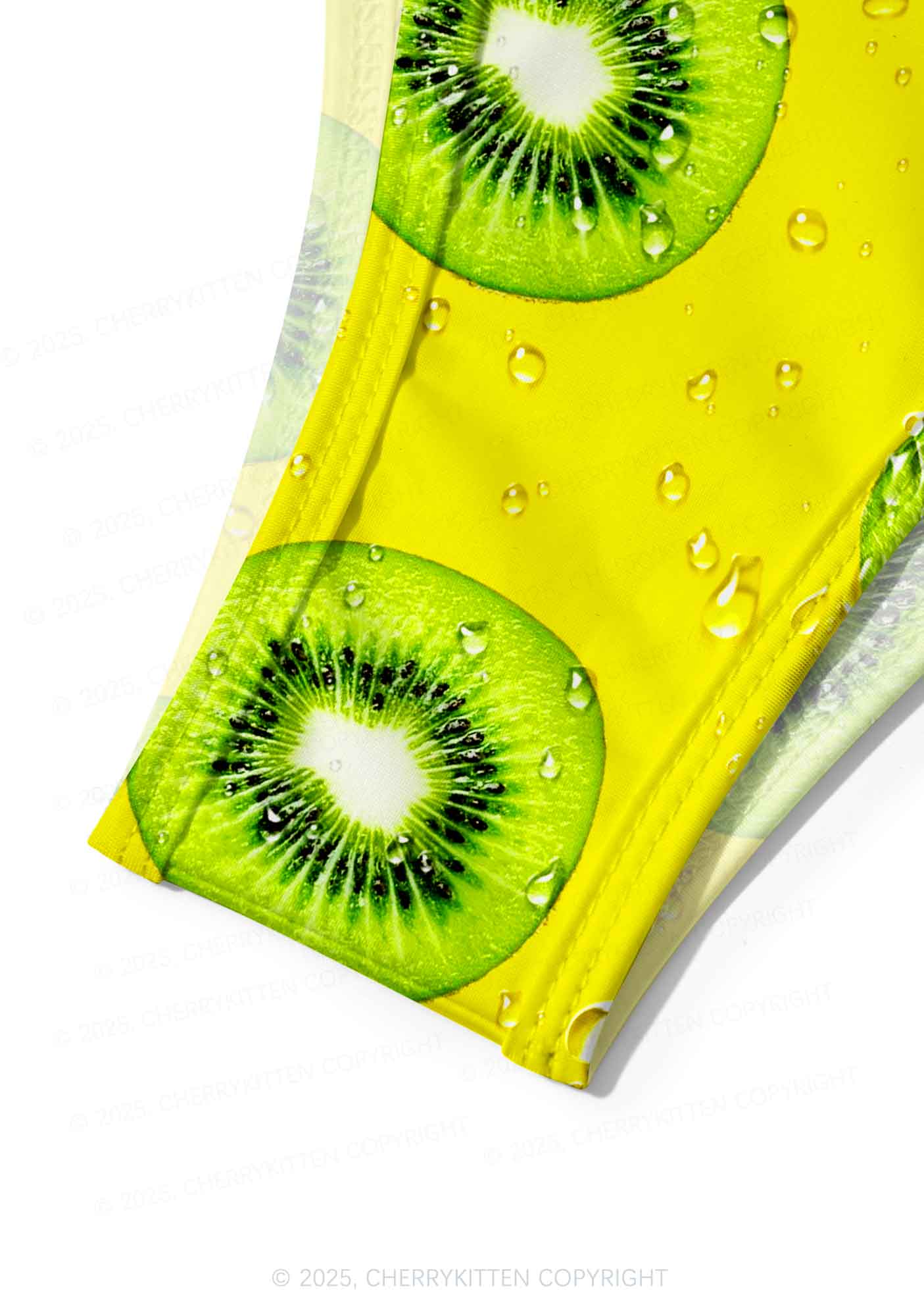 Yellow Kiwi Y2K Print Bikini Set Cherrykitten - Image 3