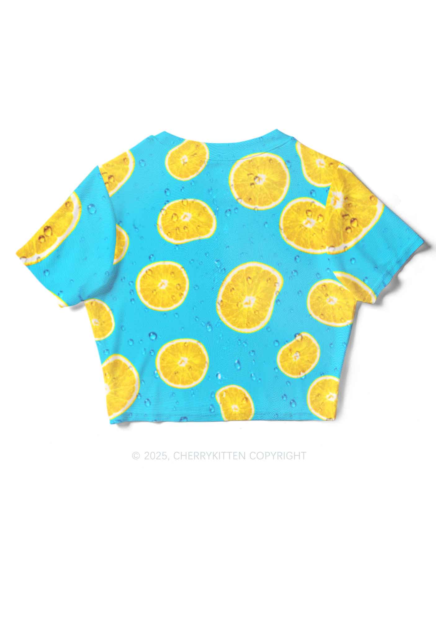 Yellow Lemon Y2K Mesh Crop Top Cherrykitten - Image 5