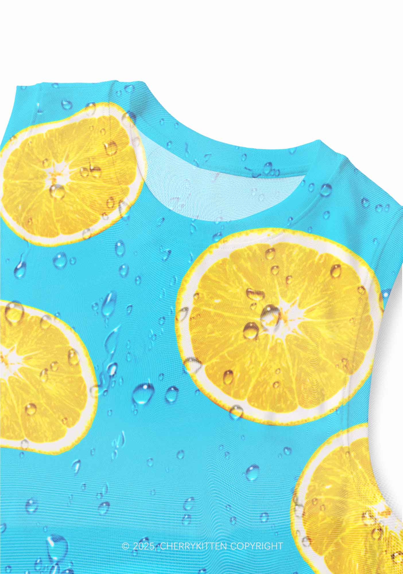 Yellow Lemon Y2K Mesh Muscle Tank Cherrykitten - Image 3