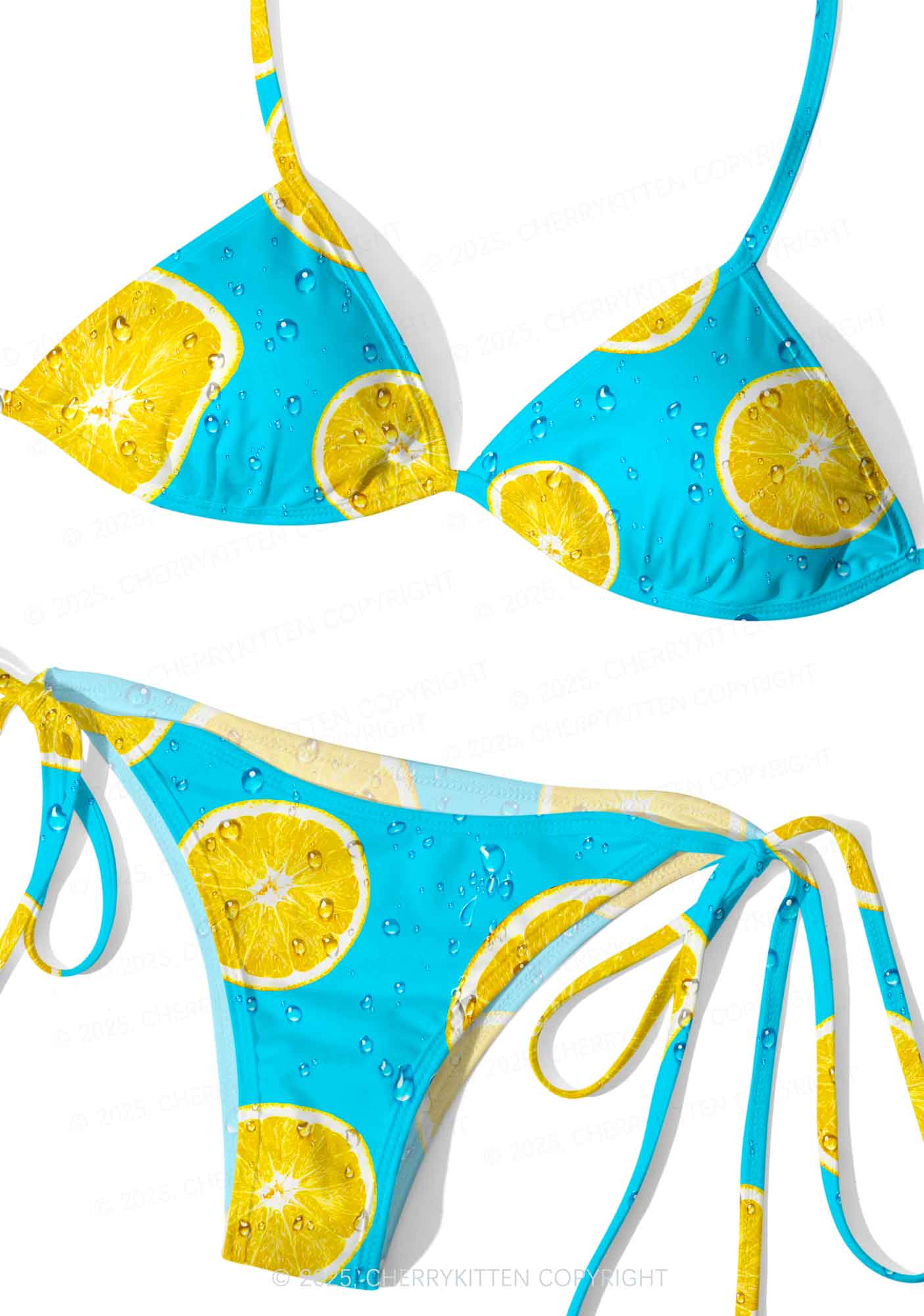 Yellow Lemon Y2K Print Bikini Set Cherrykitten - Image 2