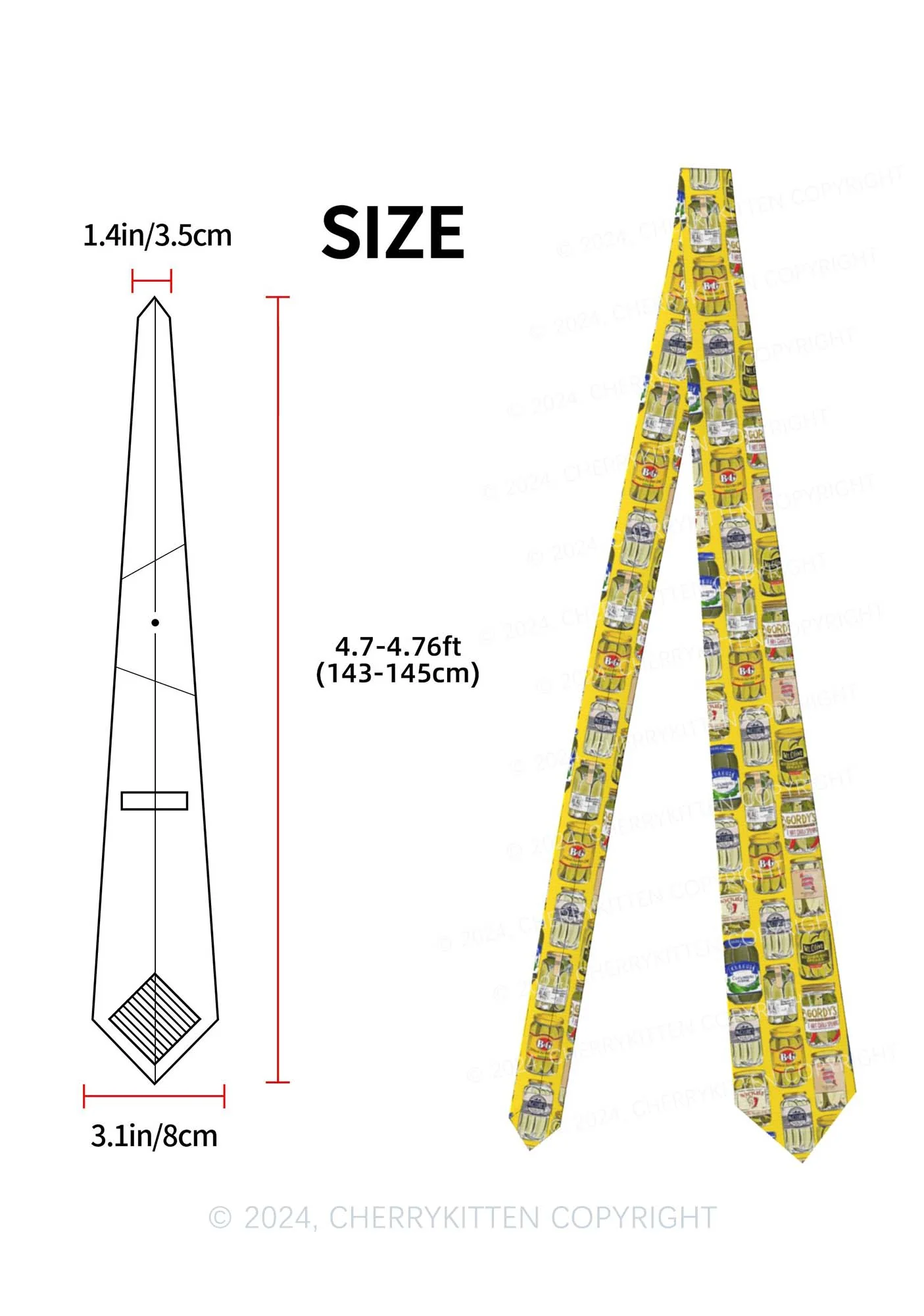 Yellow Pickles Y2K Necktie Cherrykitten - Image 2