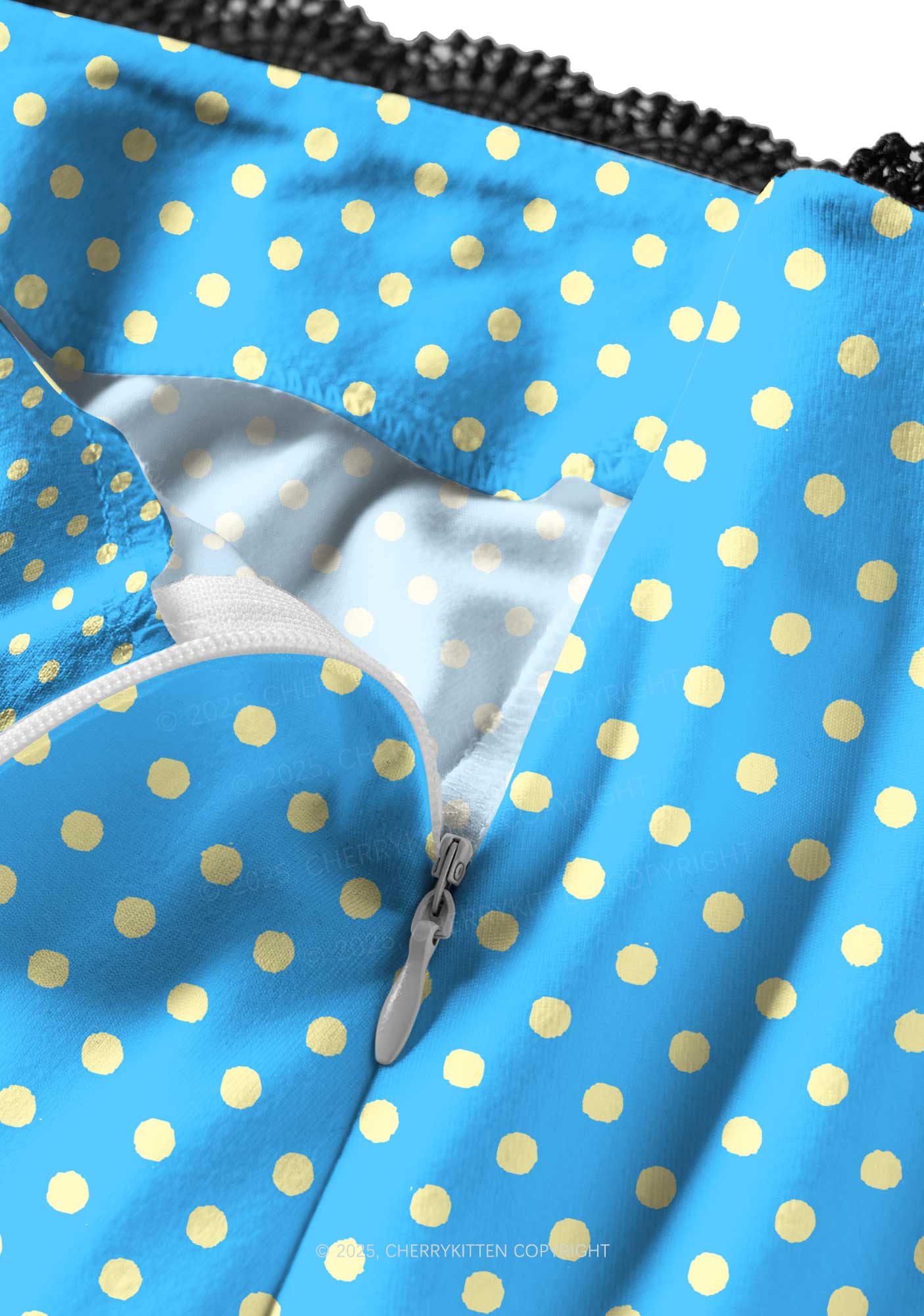 Yellow Polka Dots Freak Y2K Print Midi Skirt Cherrykitten - Image 3