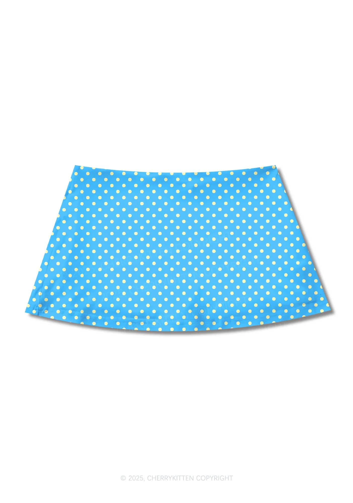 Yellow Polka Dots Freak Y2K Print Mini Skirt Cherrykitten - Image 2