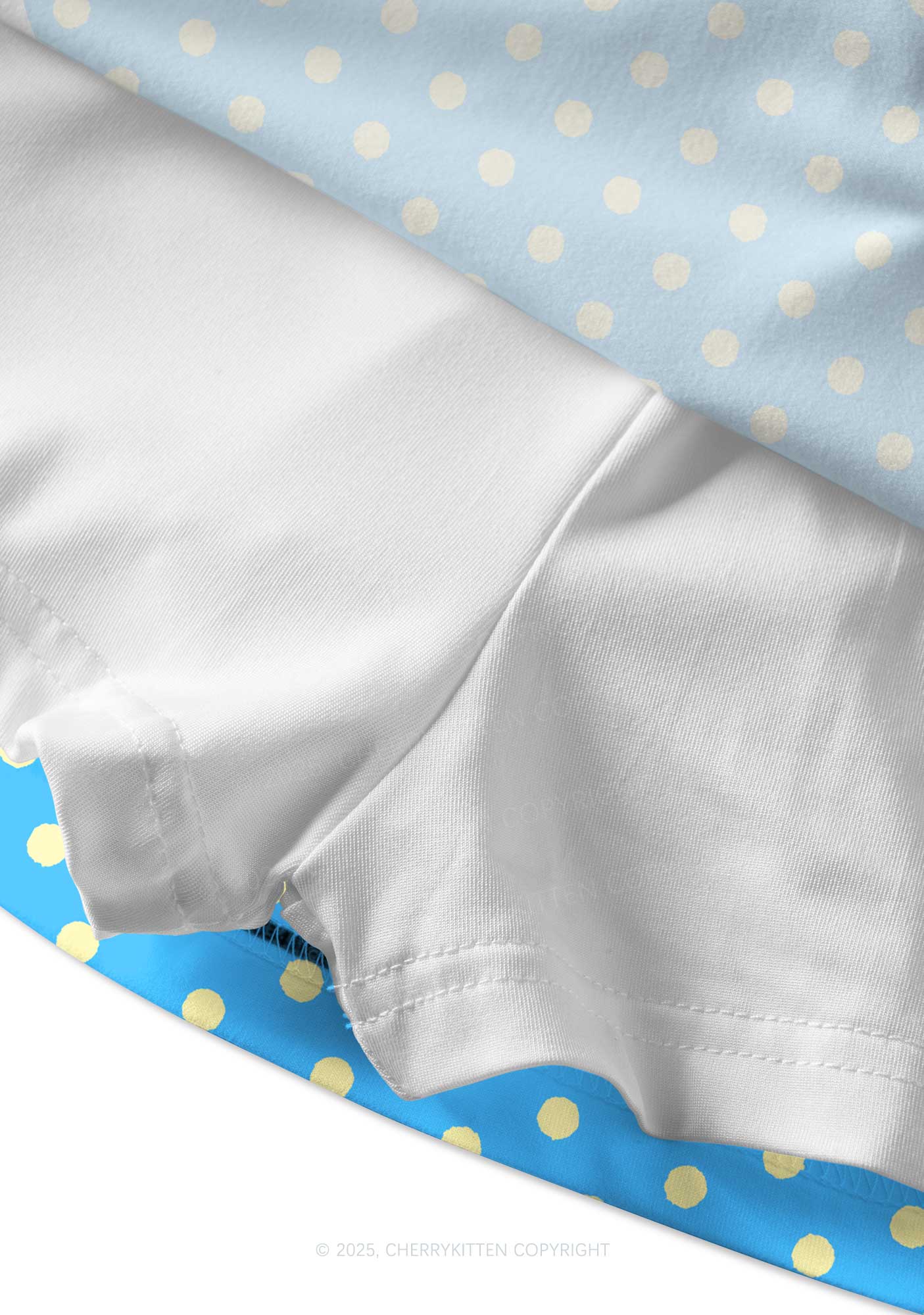Yellow Polka Dots Freak Y2K Print Mini Skirt Cherrykitten - Image 3