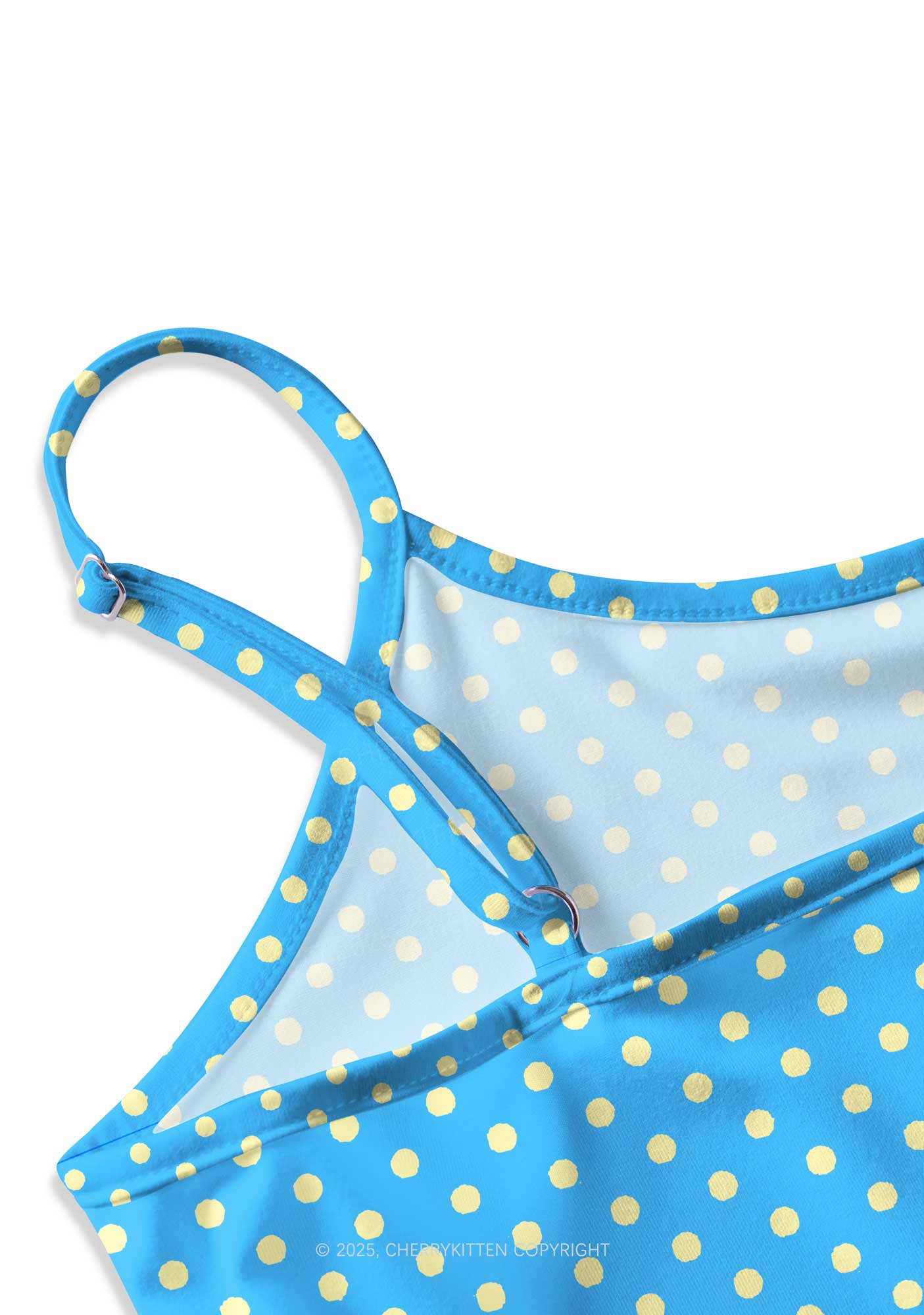 Yellow Polka Dots Freak Y2K Print Slip Dress Cherrykitten - Image 2