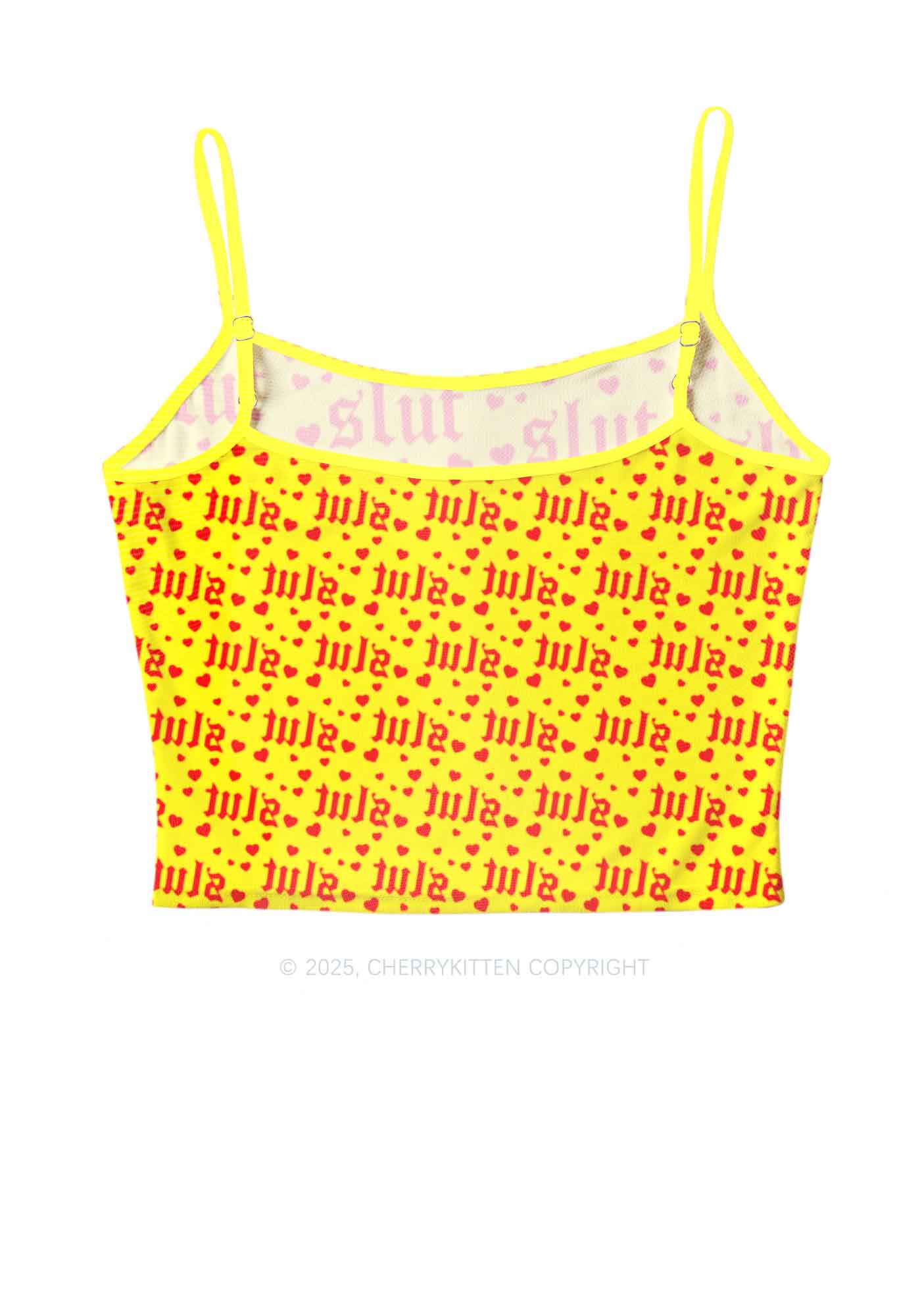Yellow Slxt Y2K Mesh Cami Tank Cherrykitten - Image 2