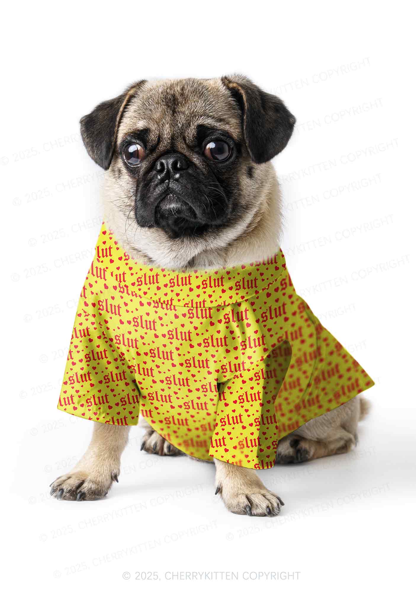 Yellow Slxt Y2K Pet Shirts Cherrykitten - Image 3