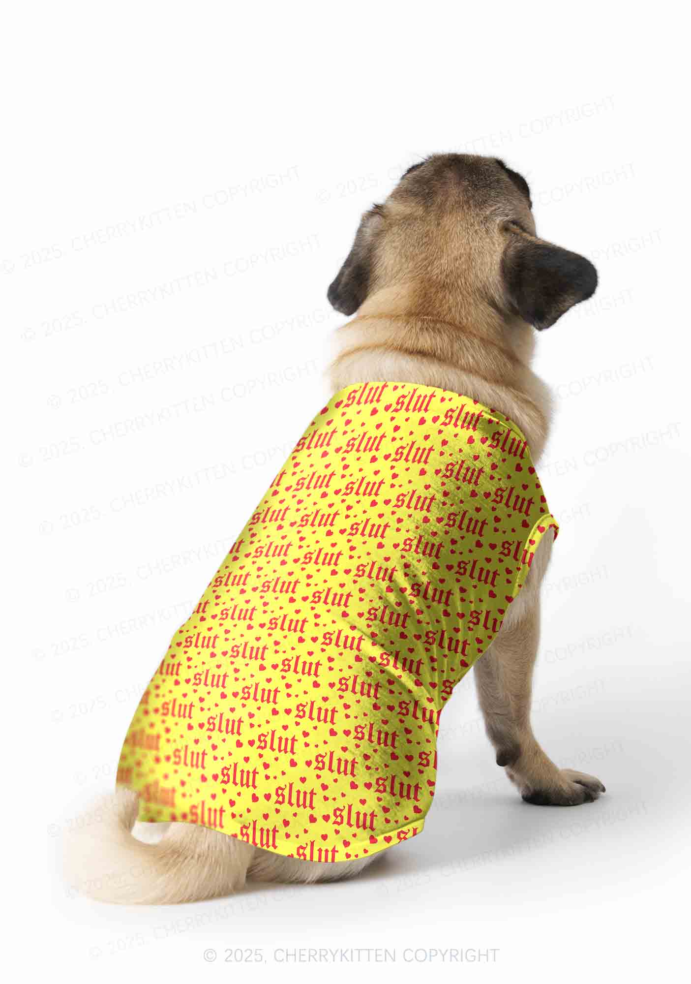Yellow Slxt Y2K Pet Tank Top Cherrykitten - Image 2