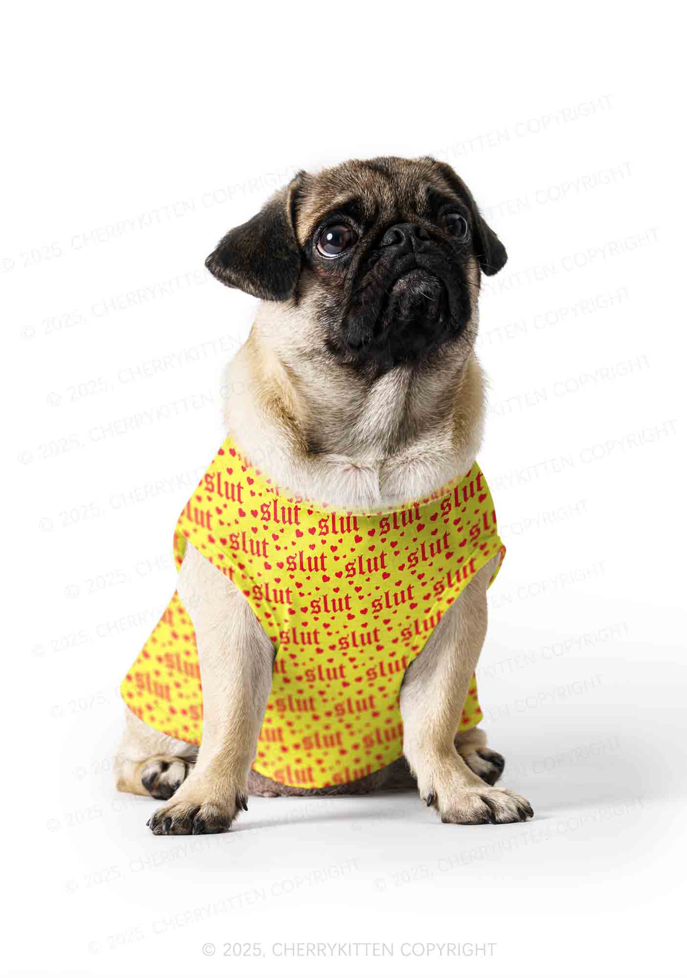 Yellow Slxt Y2K Pet Tank Top Cherrykitten - Image 3