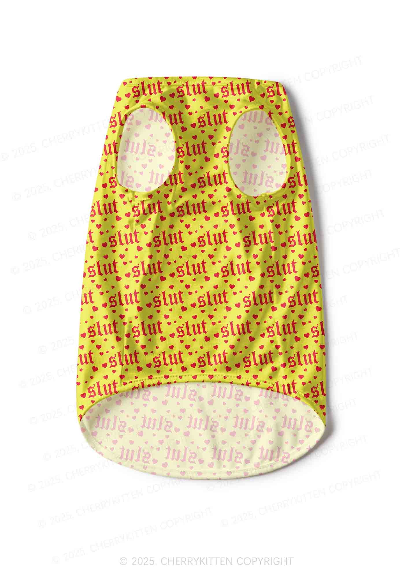 Yellow Slxt Y2K Pet Tank Top Cherrykitten - Image 4