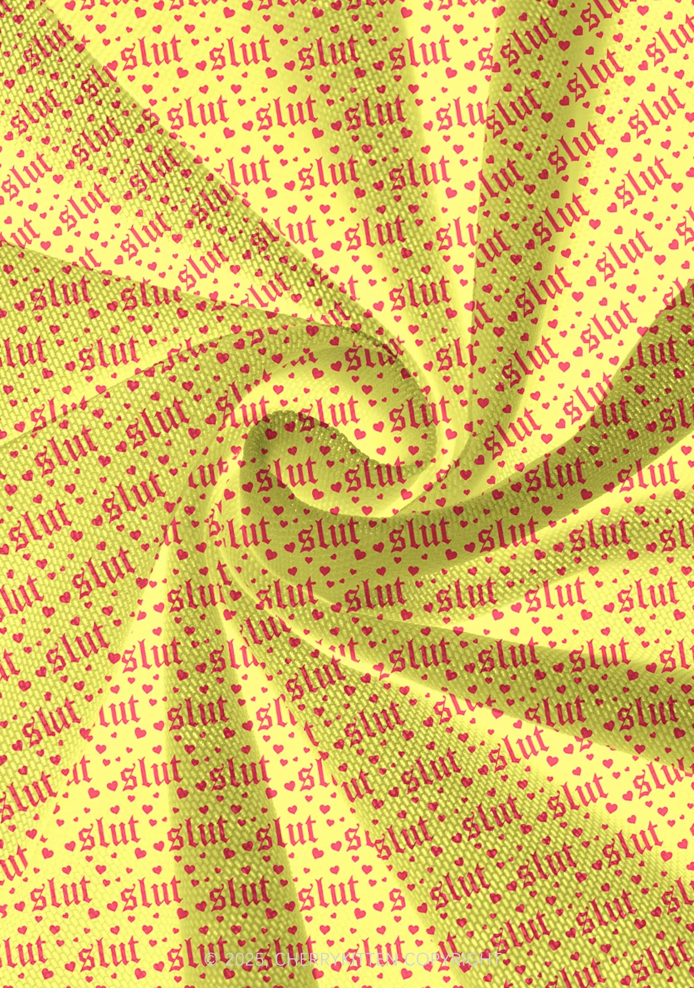 Yellow Slxt Y2K Print Mini Layered Skirt Cherrykitten - Image 4