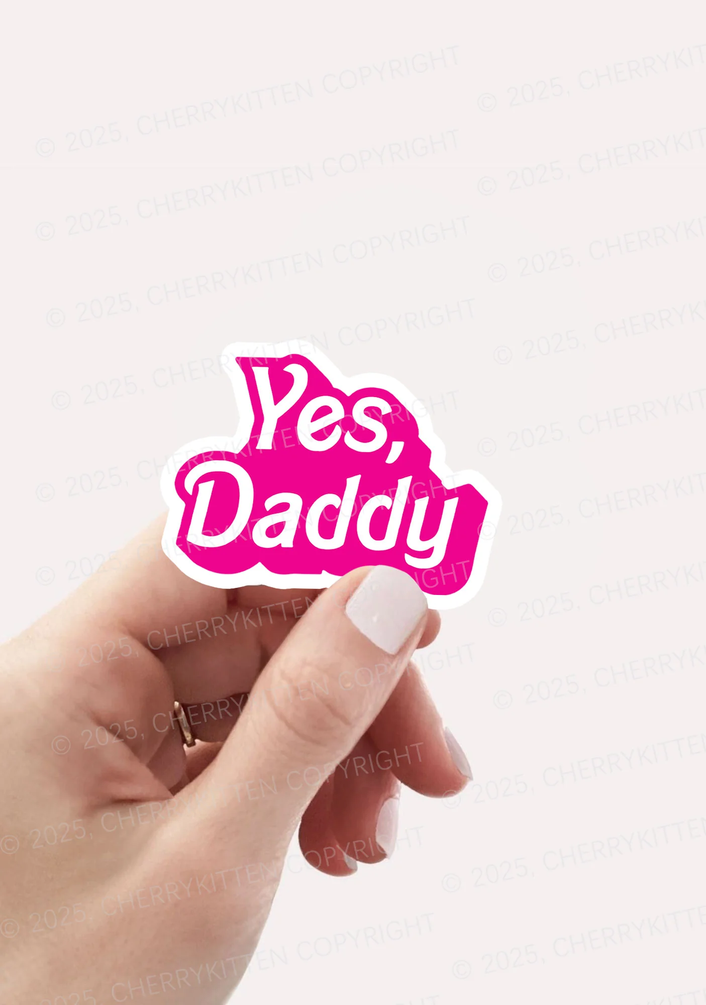 Yes Daddy Valentine's Day 1pc Y2K Sticker Cherrykitten - Image 2
