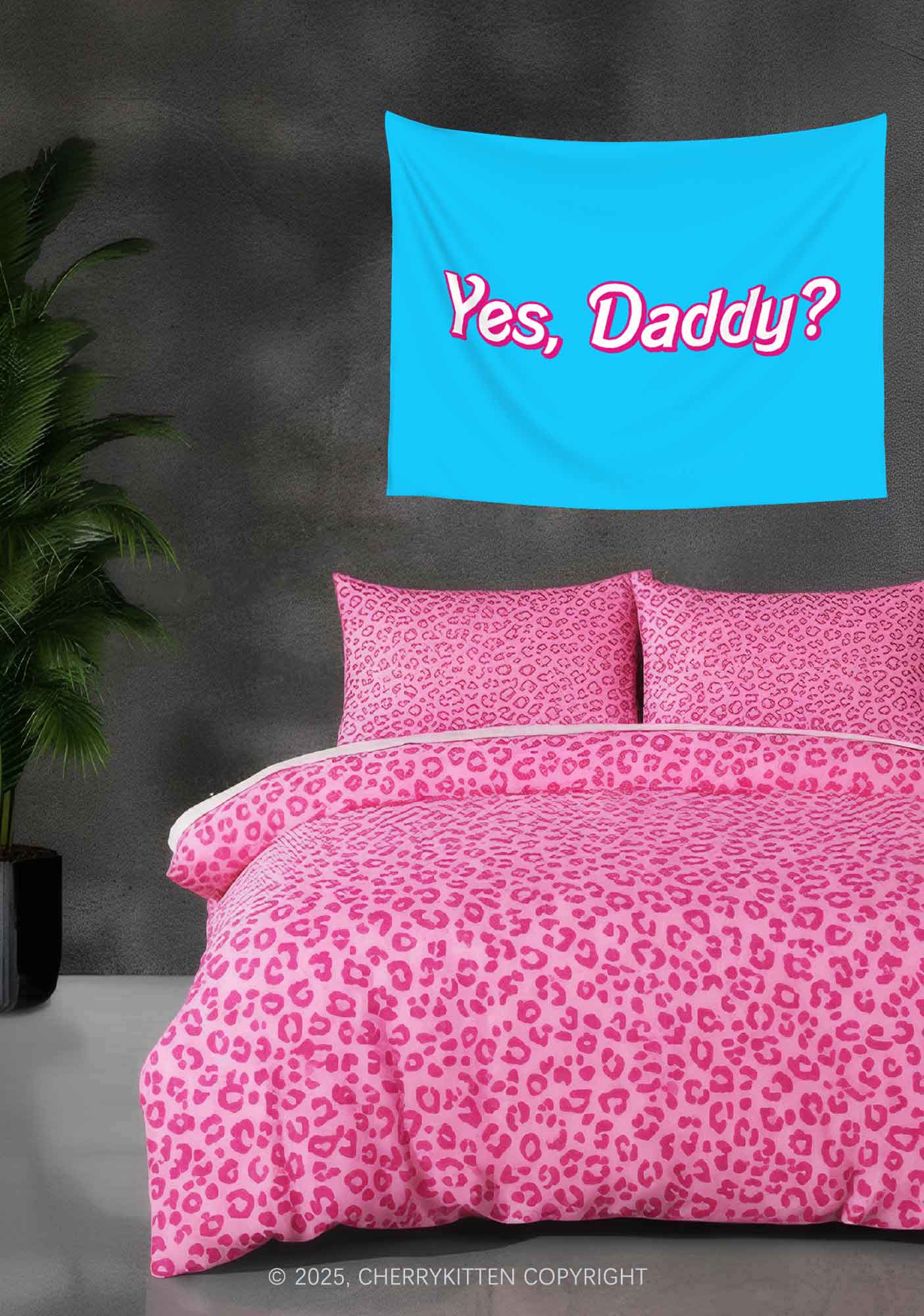 Yes Daddy Valentine's Day Flag Y2K Tapestry Cherrykitten - Image 2