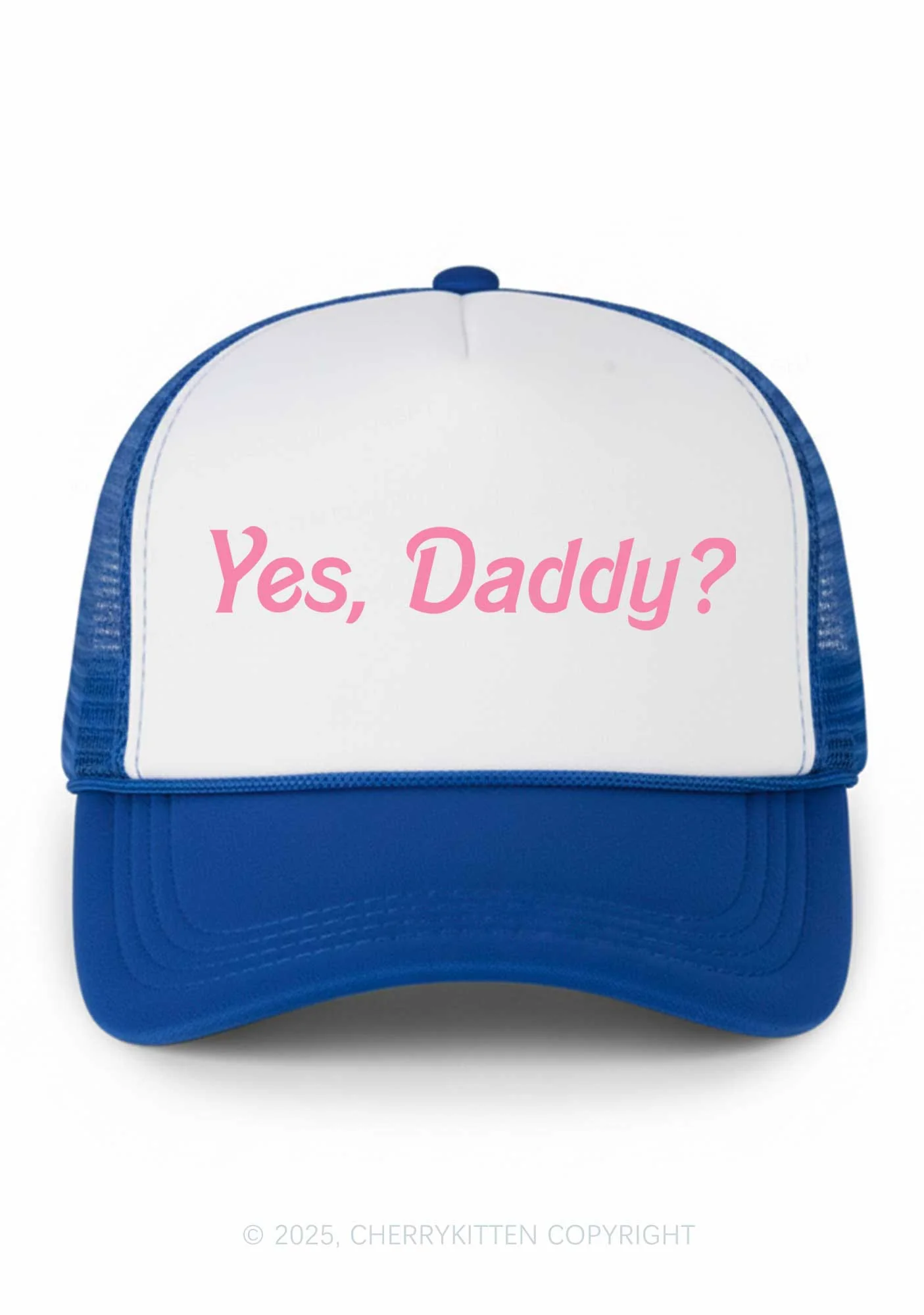 Yes Daddy Valentine's Day Y2K Colorblock Trucker Hat Cherrykitten - Image 10