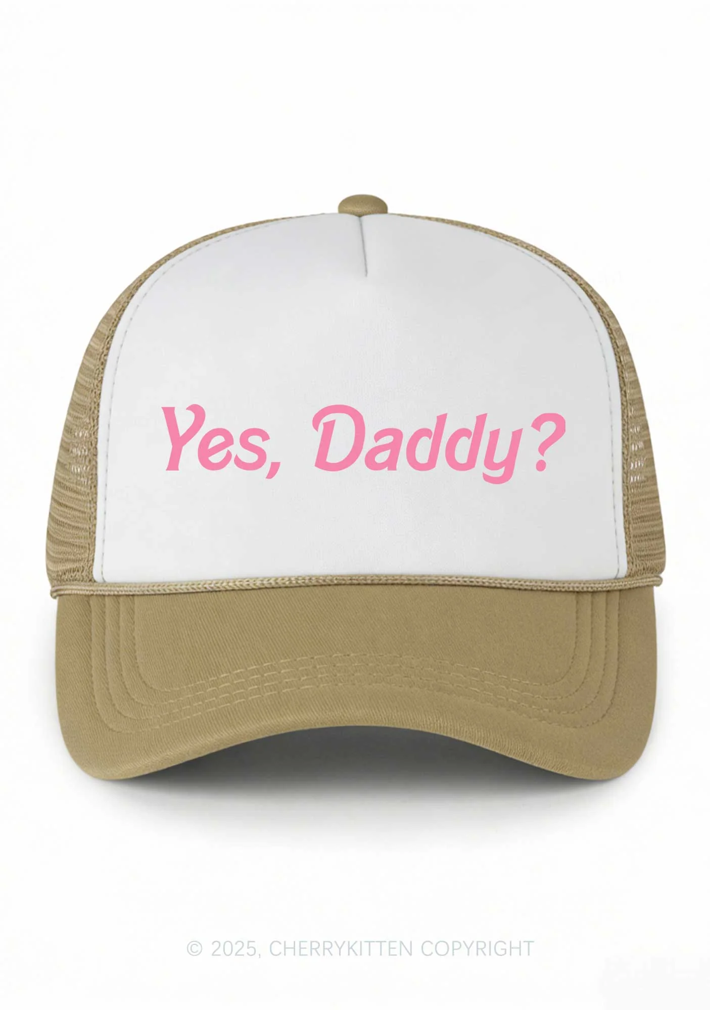 Yes Daddy Valentine's Day Y2K Colorblock Trucker Hat Cherrykitten - Image 13