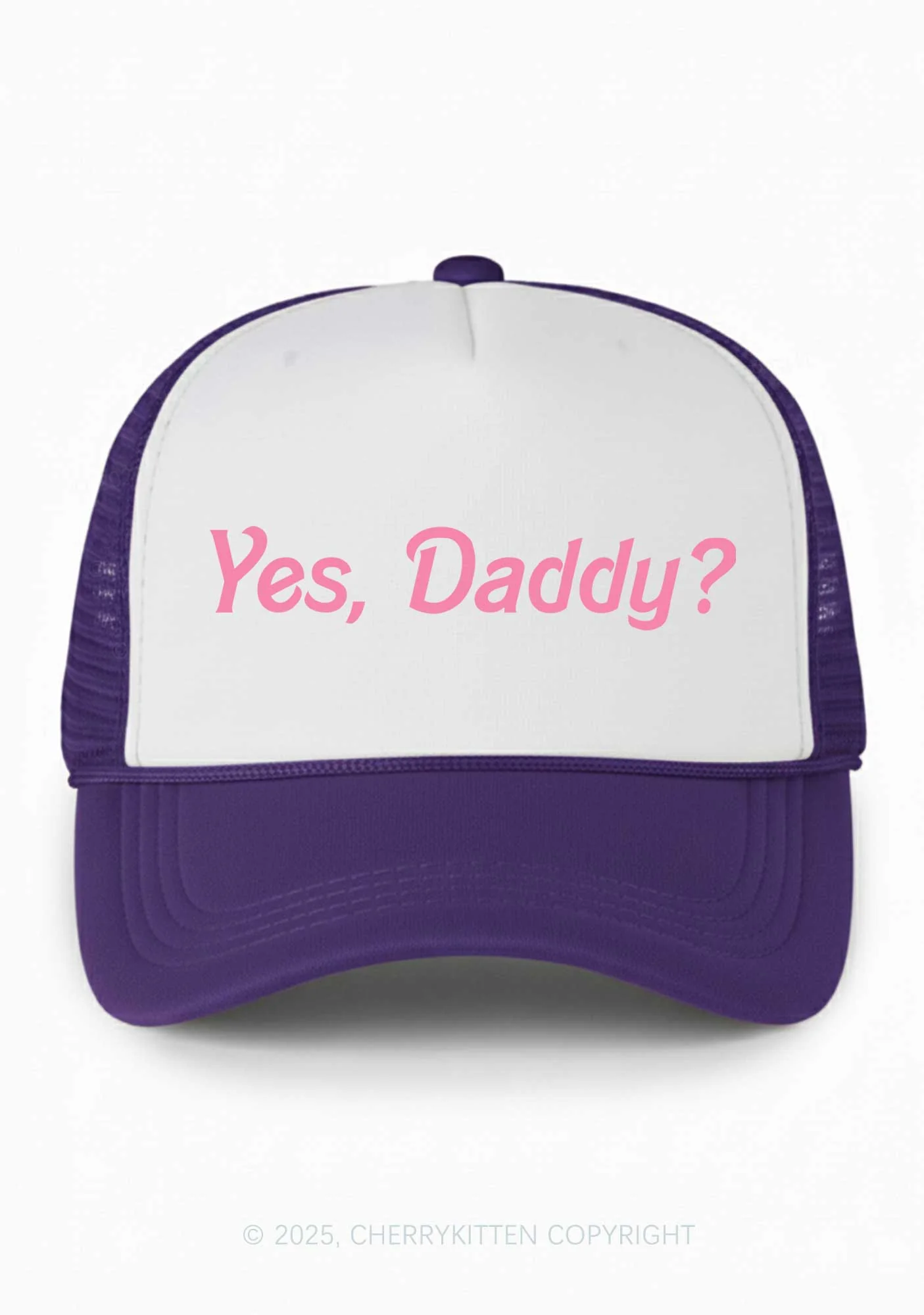 Yes Daddy Valentine's Day Y2K Colorblock Trucker Hat Cherrykitten - Image 14