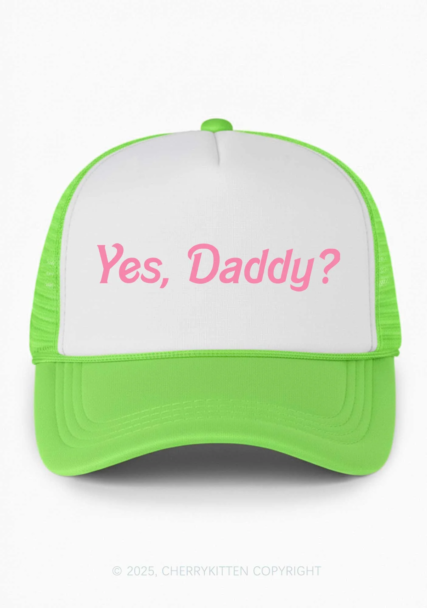 Yes Daddy Valentine's Day Y2K Colorblock Trucker Hat Cherrykitten - Image 15