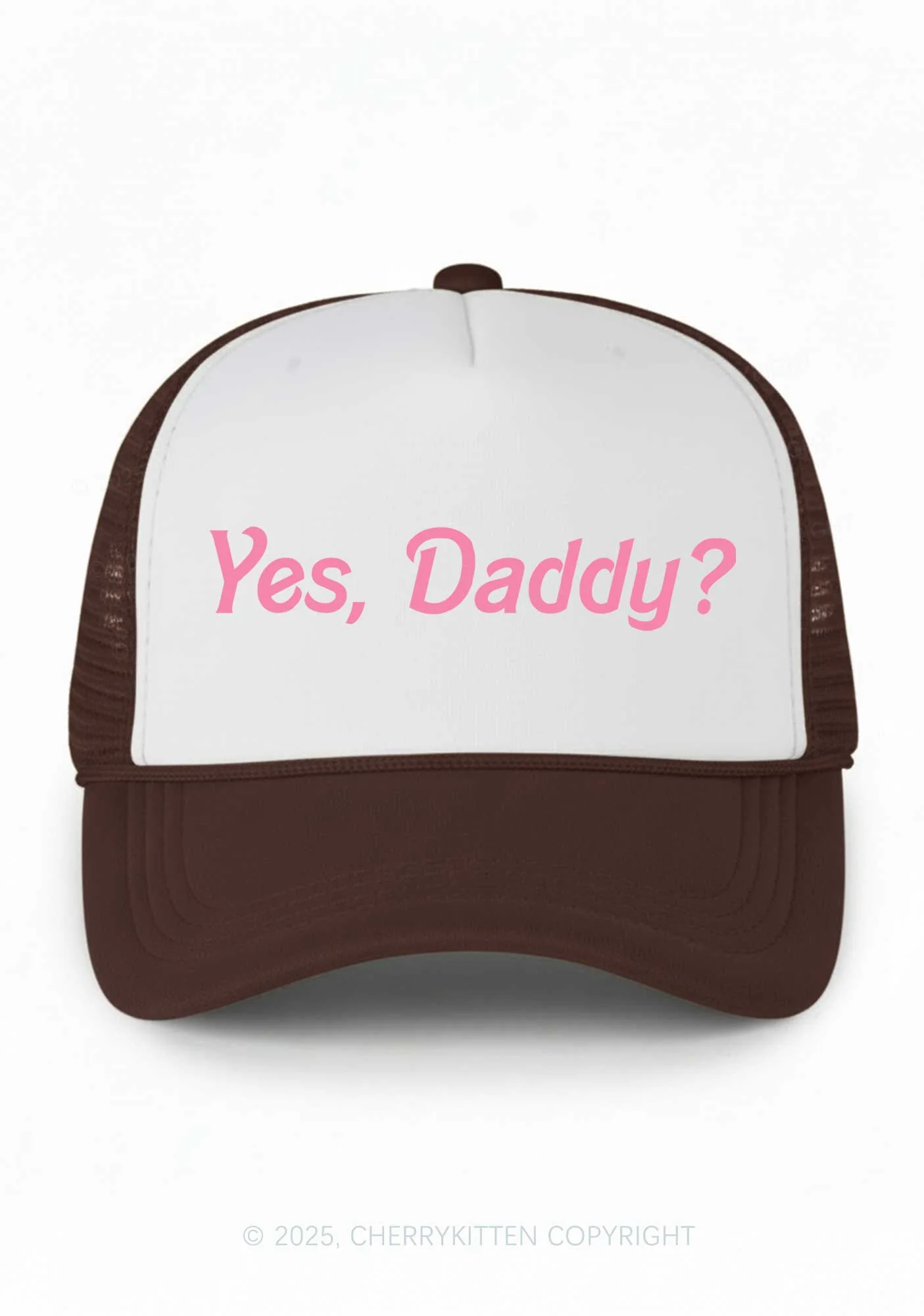 Yes Daddy Valentine's Day Y2K Colorblock Trucker Hat Cherrykitten - Image 16