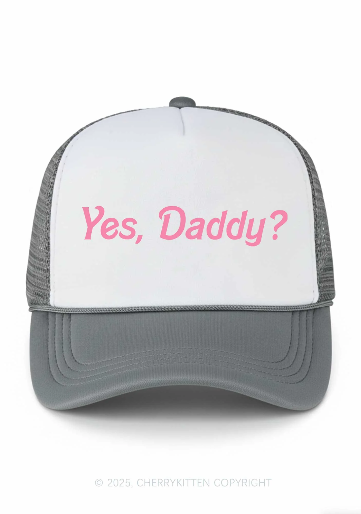 Yes Daddy Valentine's Day Y2K Colorblock Trucker Hat Cherrykitten - Image 17