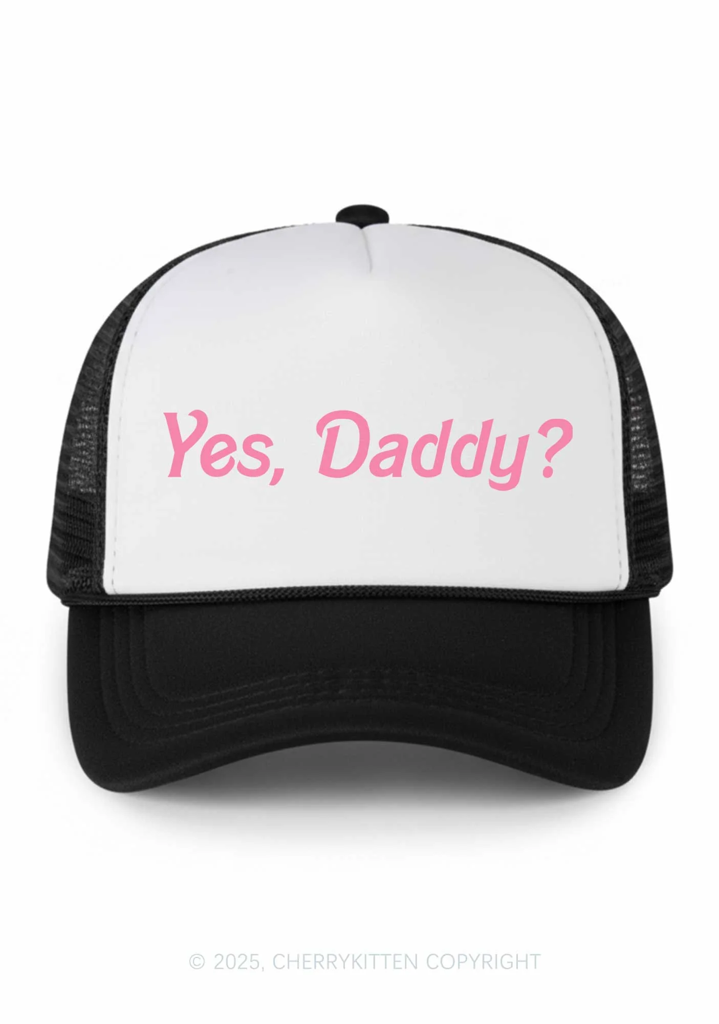 Yes Daddy Valentine's Day Y2K Colorblock Trucker Hat Cherrykitten - Image 2