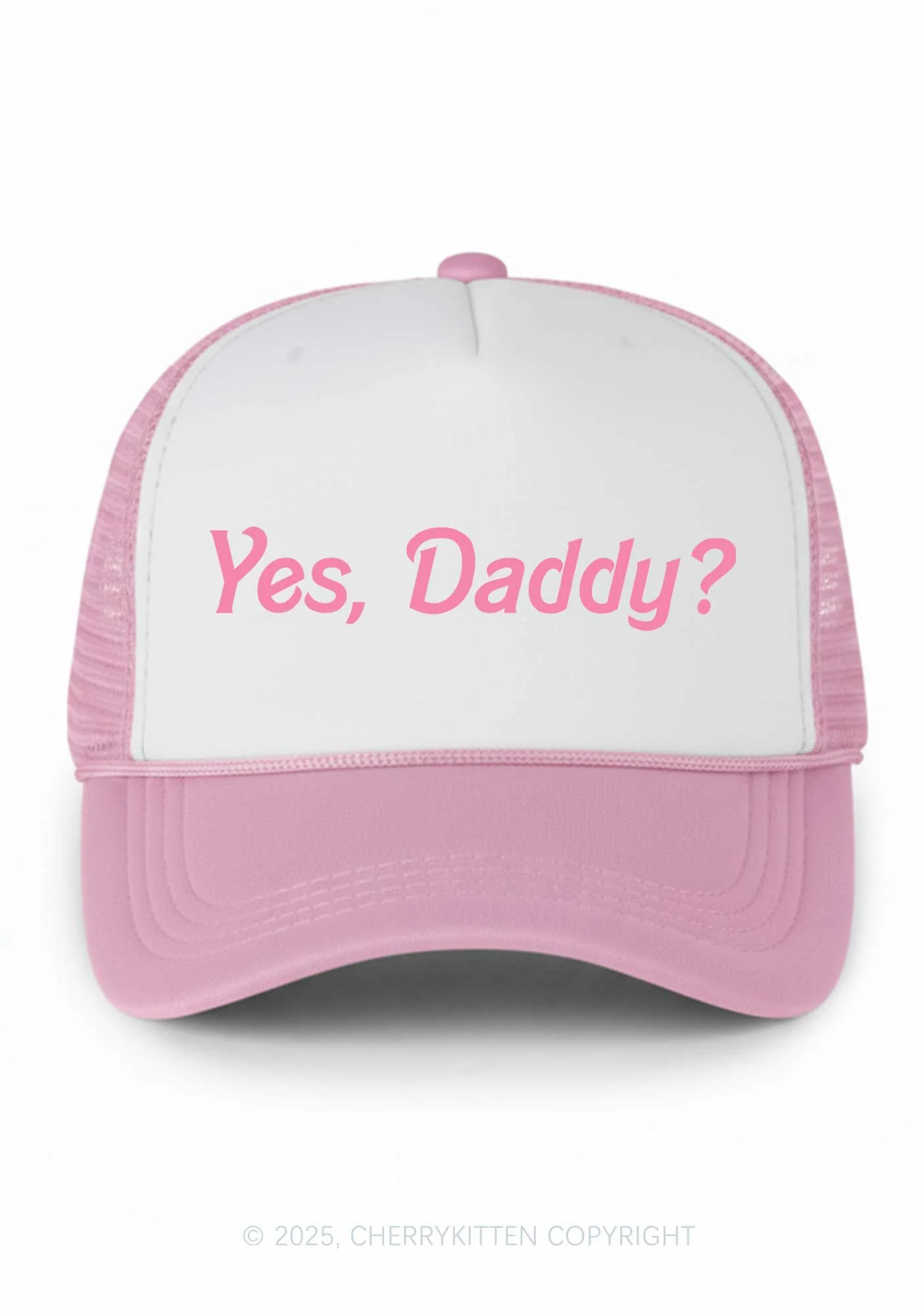 Yes Daddy Valentine's Day Y2K Colorblock Trucker Hat Cherrykitten - Image 4