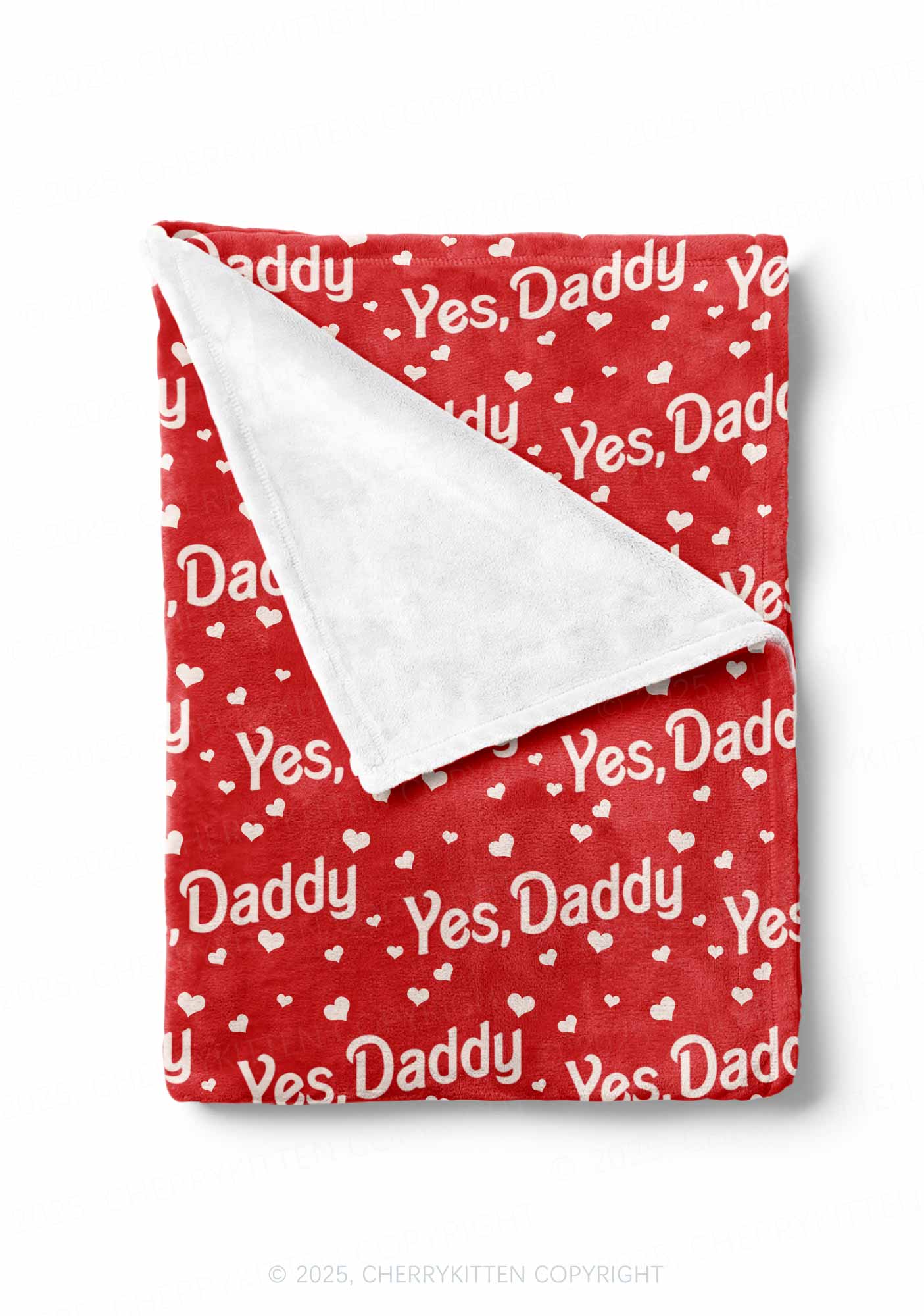 Yes Daddy Valentine's Day Y2K Plush Blanket Cherrykitten - Image 2