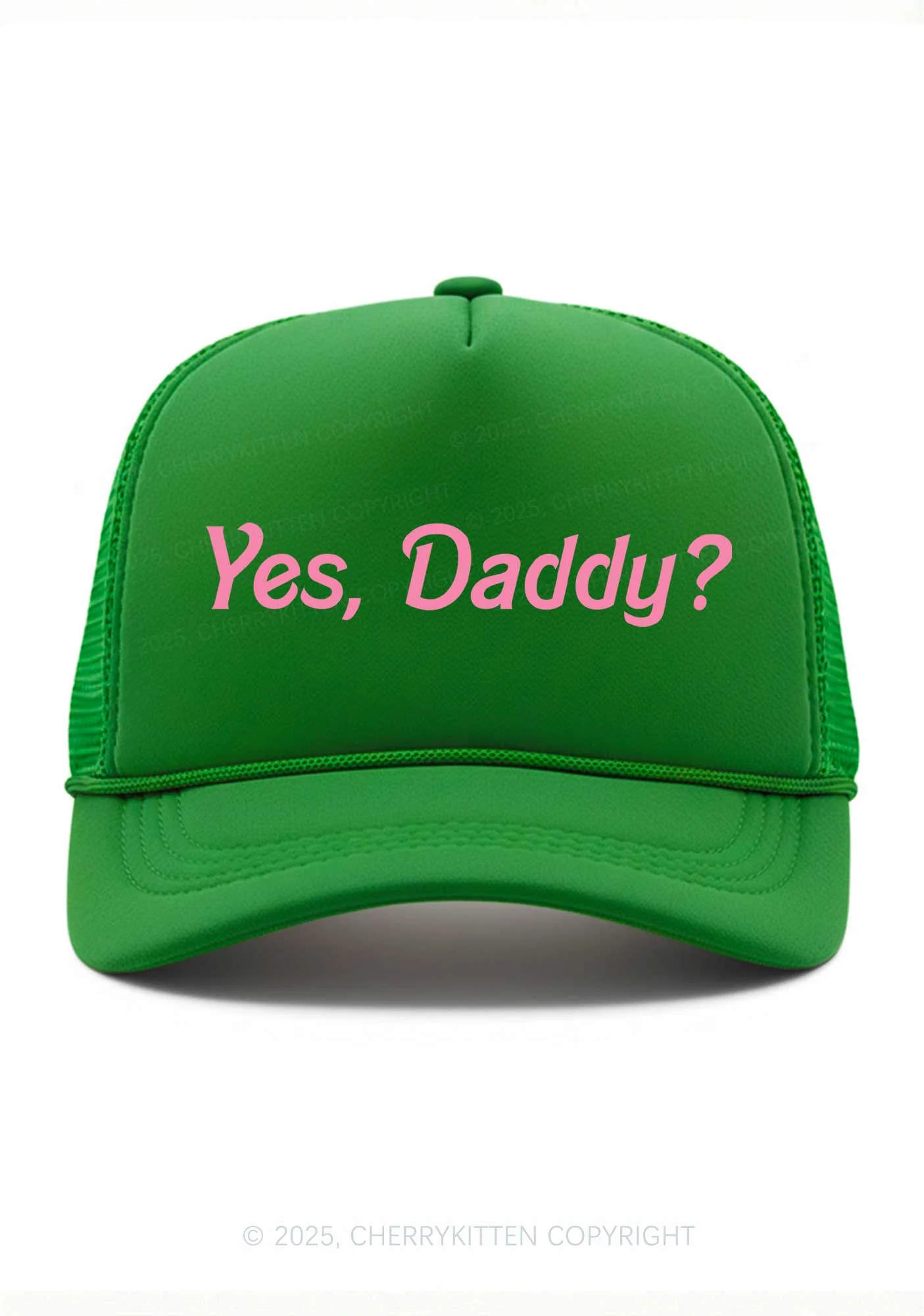 Yes Daddy Valentine's Day Y2K Trucker Hat Cherrykitten - Image 13
