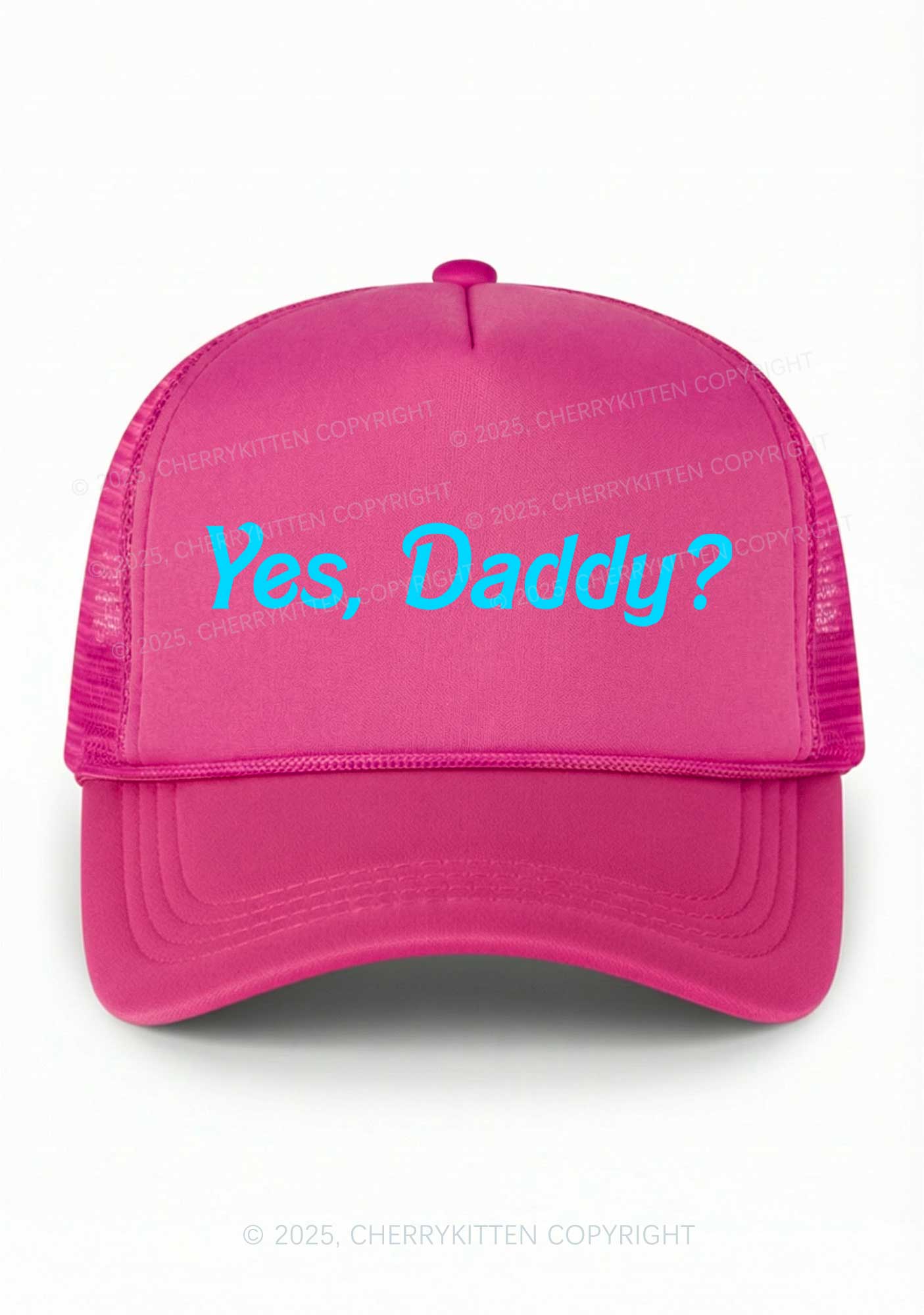 Yes Daddy Valentine's Day Y2K Trucker Hat Cherrykitten - Image 4