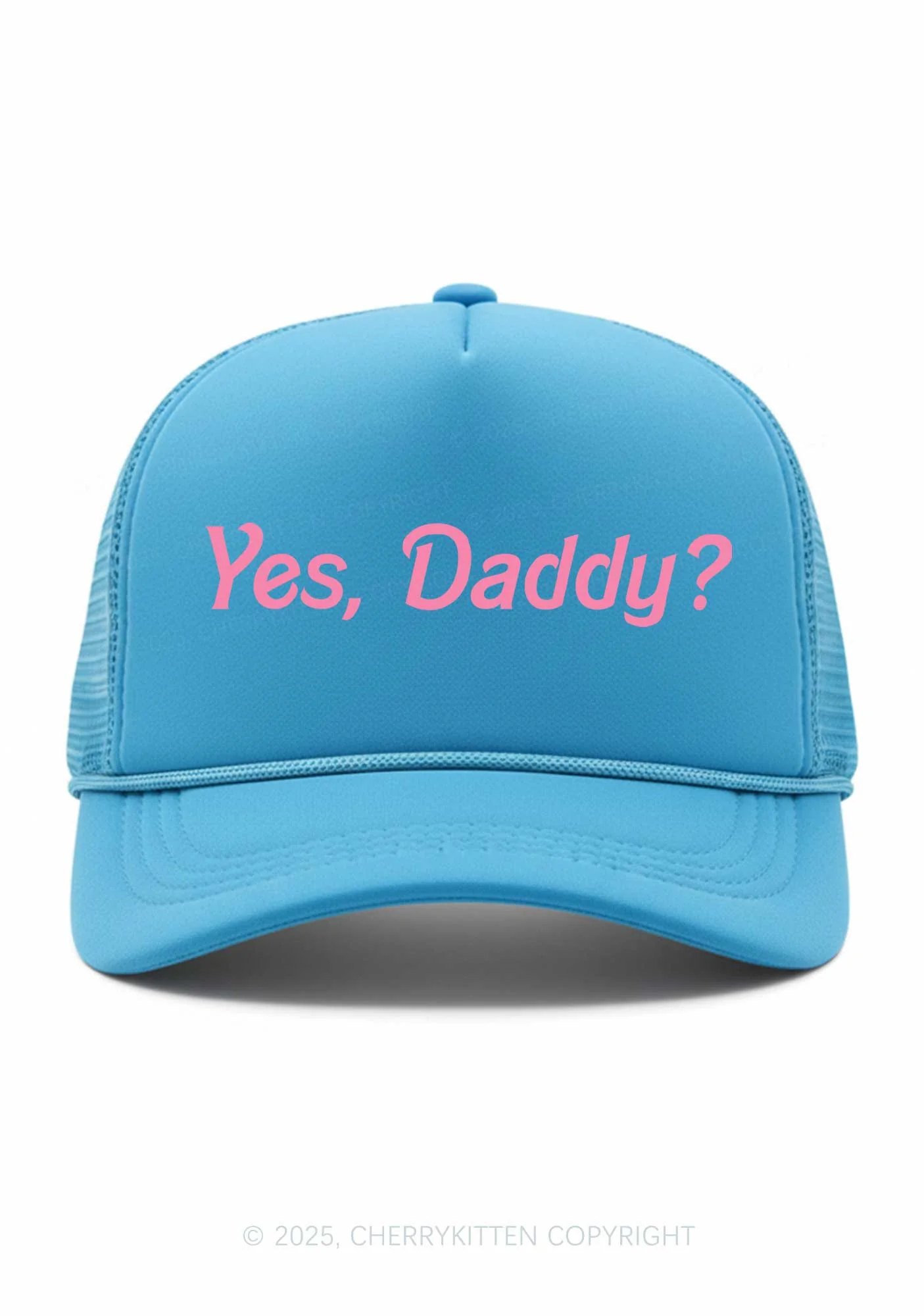 Yes Daddy Valentine's Day Y2K Trucker Hat Cherrykitten - Image 5