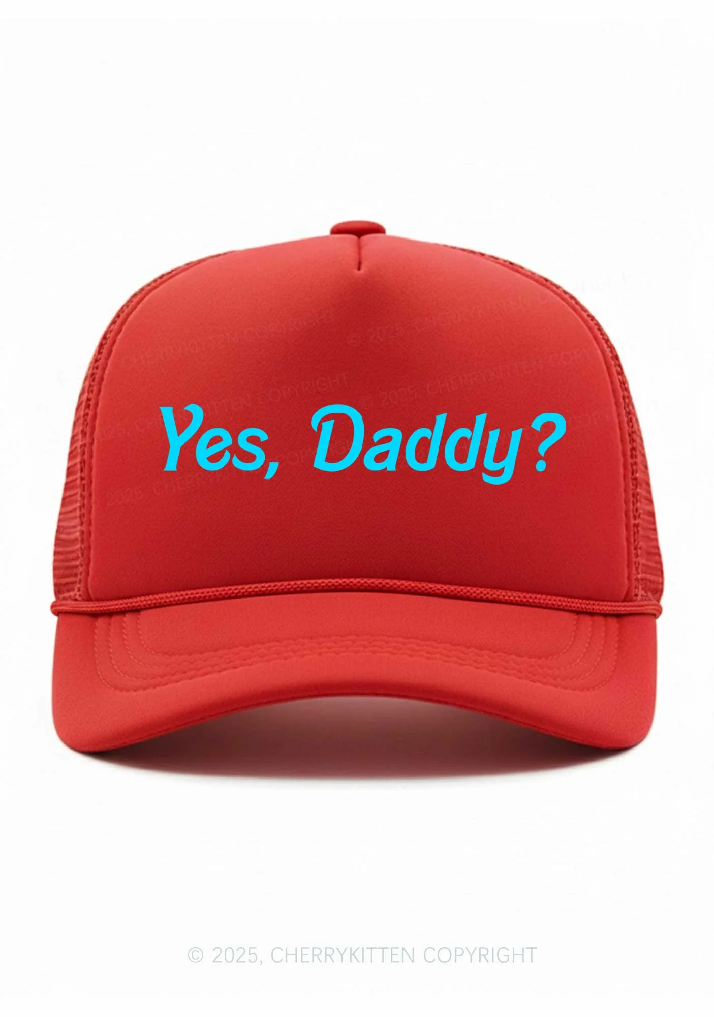 Yes Daddy Valentine's Day Y2K Trucker Hat Cherrykitten - Image 6
