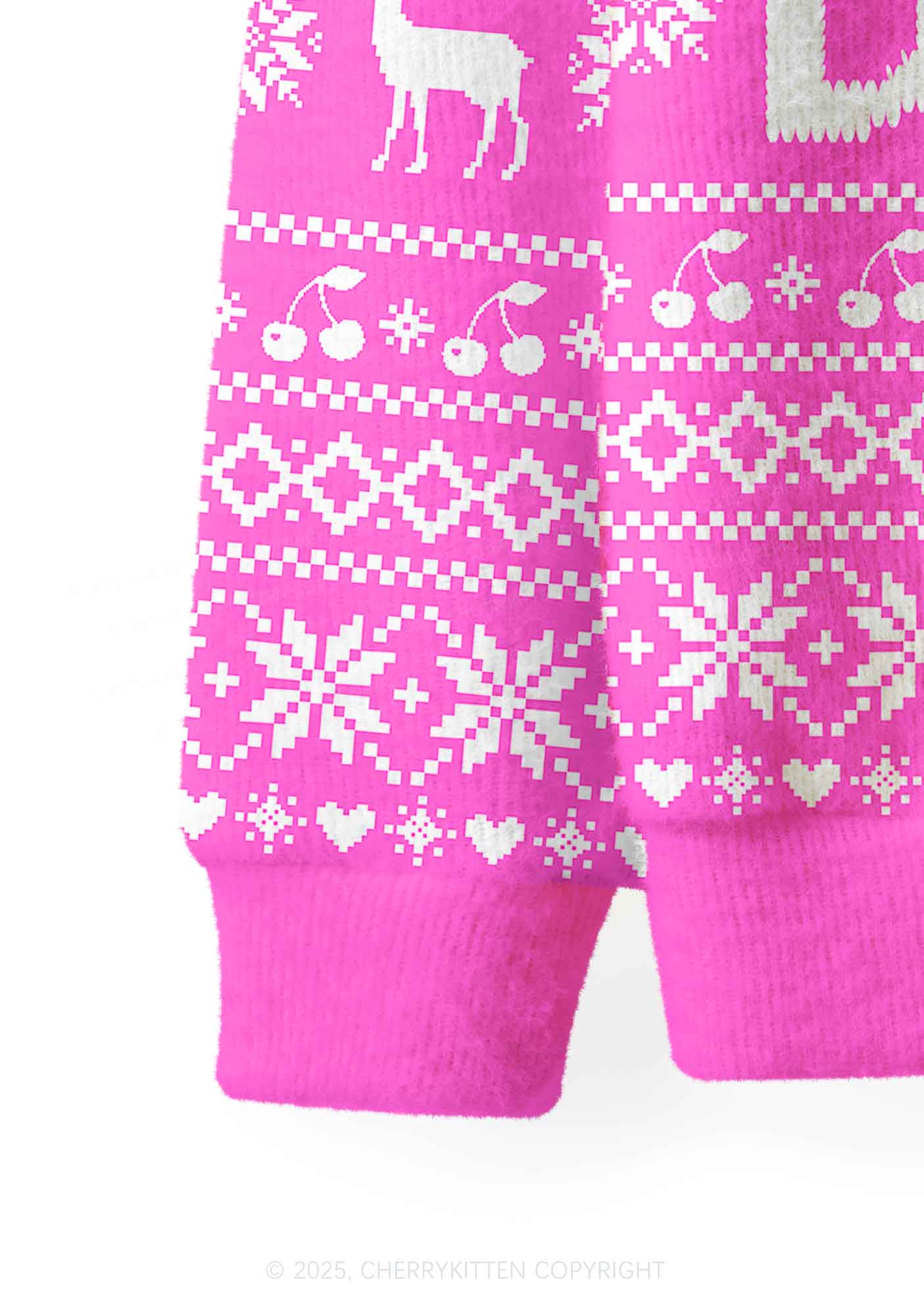 Yes Daddy Y2K Christmas Cardigan Knit Sweatshirt Cherrykitten - Image 6