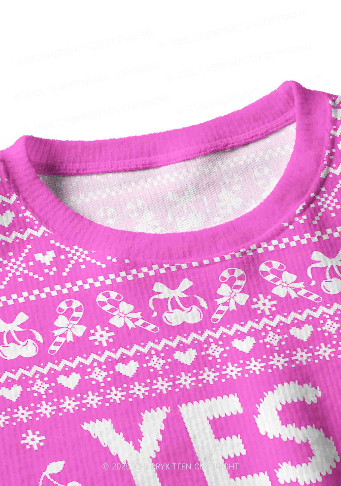 Yes Daddy Y2K Christmas Crop Knit Sweatshirt Cherrykitten - Image 4