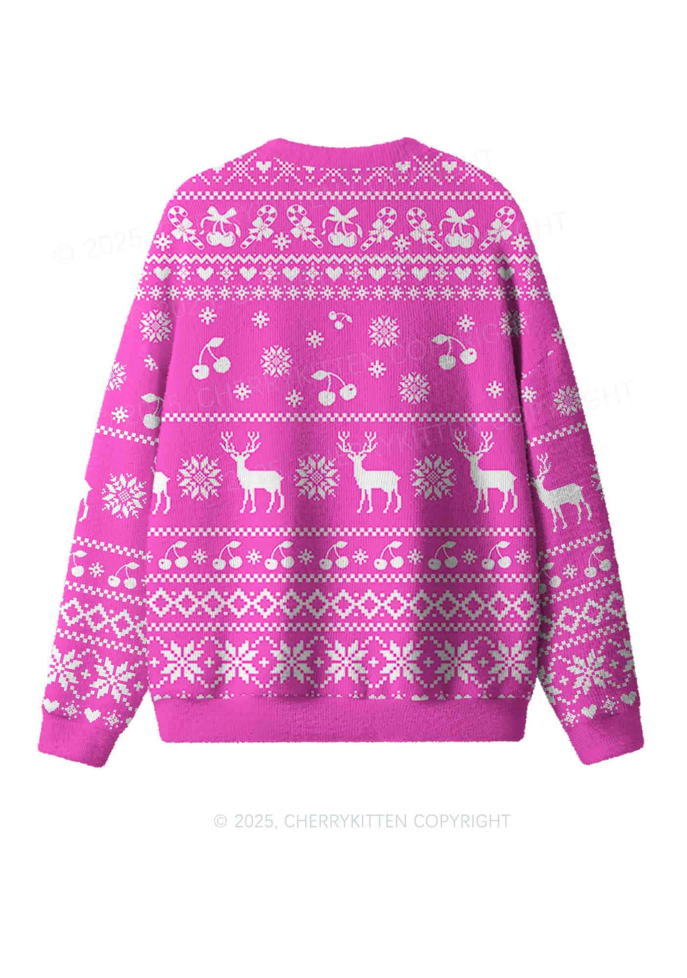 Yes Daddy Y2K Christmas Knit Sweatshirt Cherrykitten - Image 2