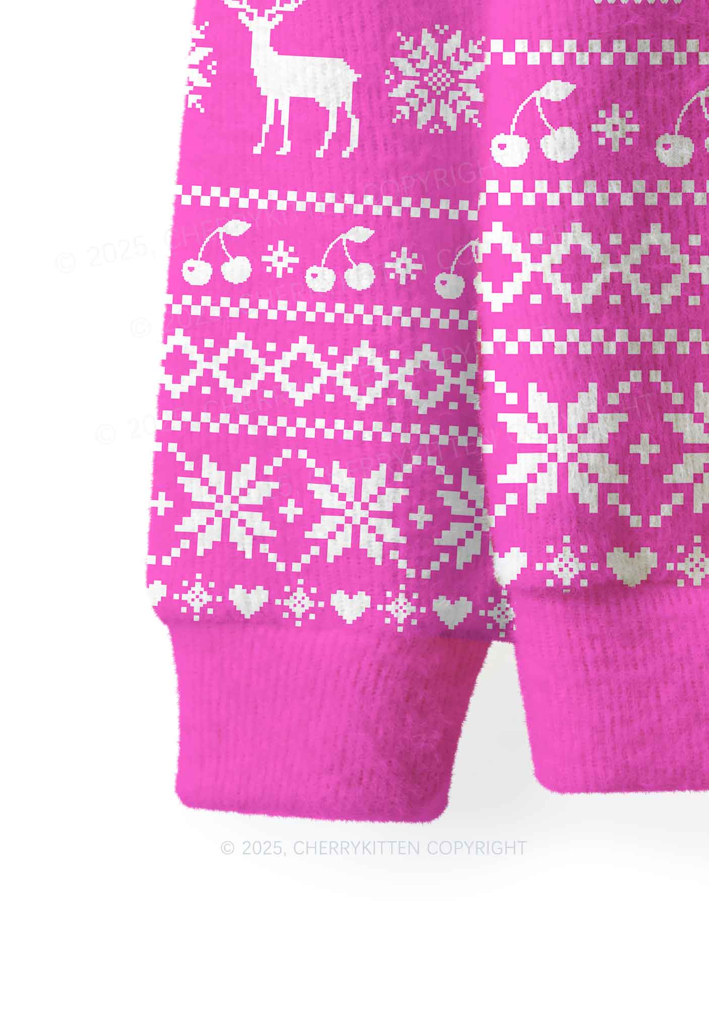Yes Daddy Y2K Christmas Knit Sweatshirt Cherrykitten - Image 4