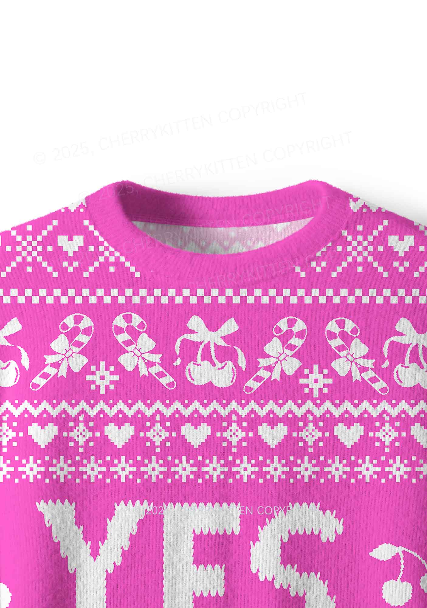 Yes Daddy Y2K Christmas Knit Sweatshirt Cherrykitten - Image 5
