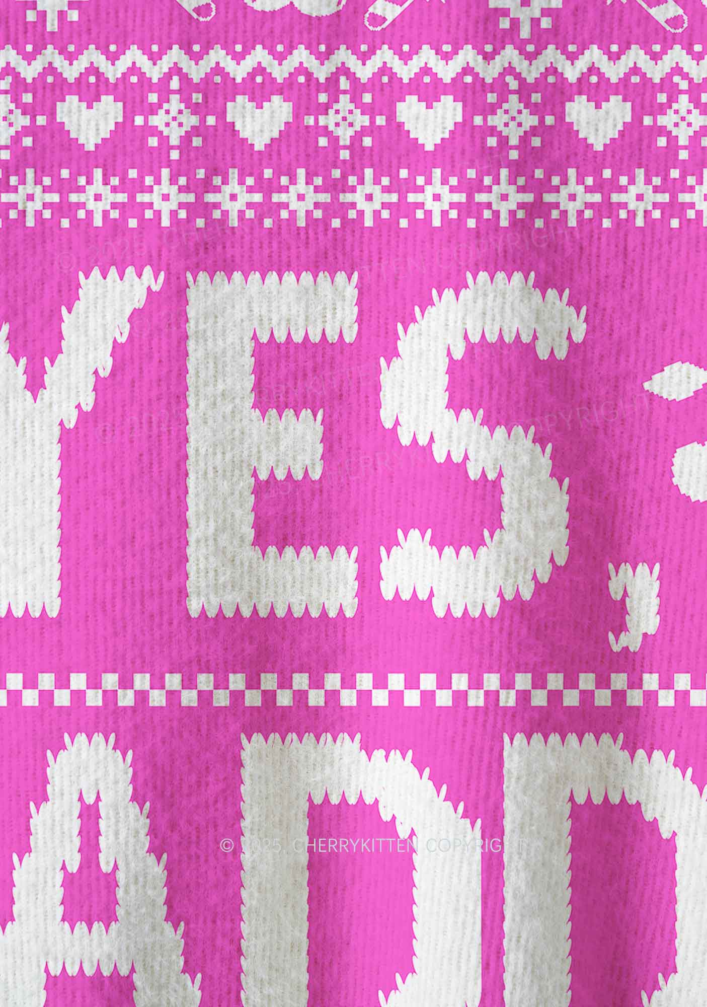 Yes Daddy Y2K Christmas Knit Sweatshirt Cherrykitten - Image 6