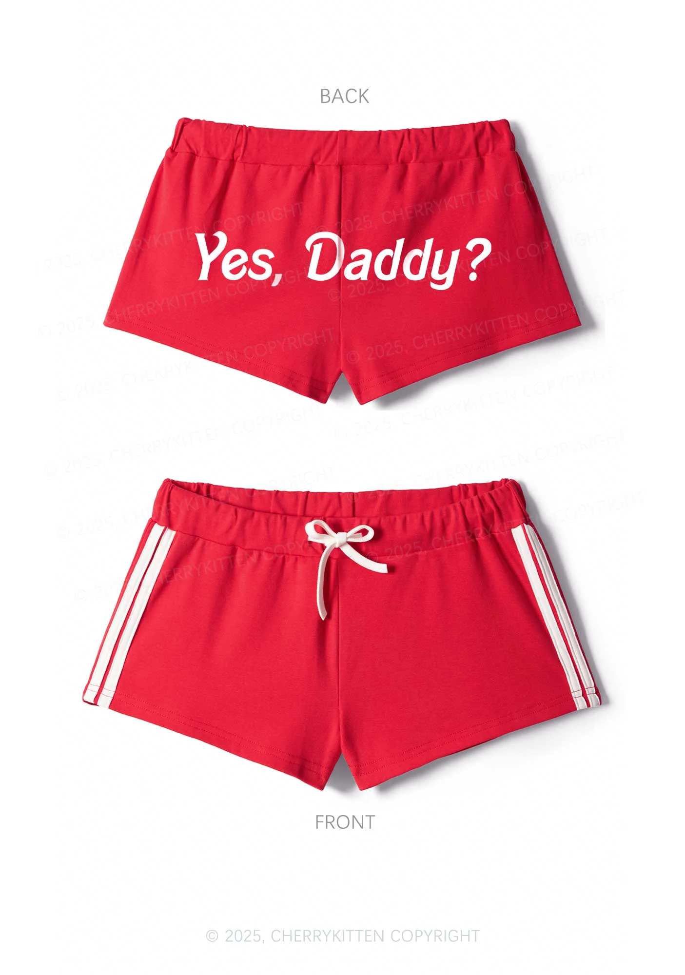 Yes Daddy Y2K Drawstring Mini Shorts Cherrykitten - Image 5