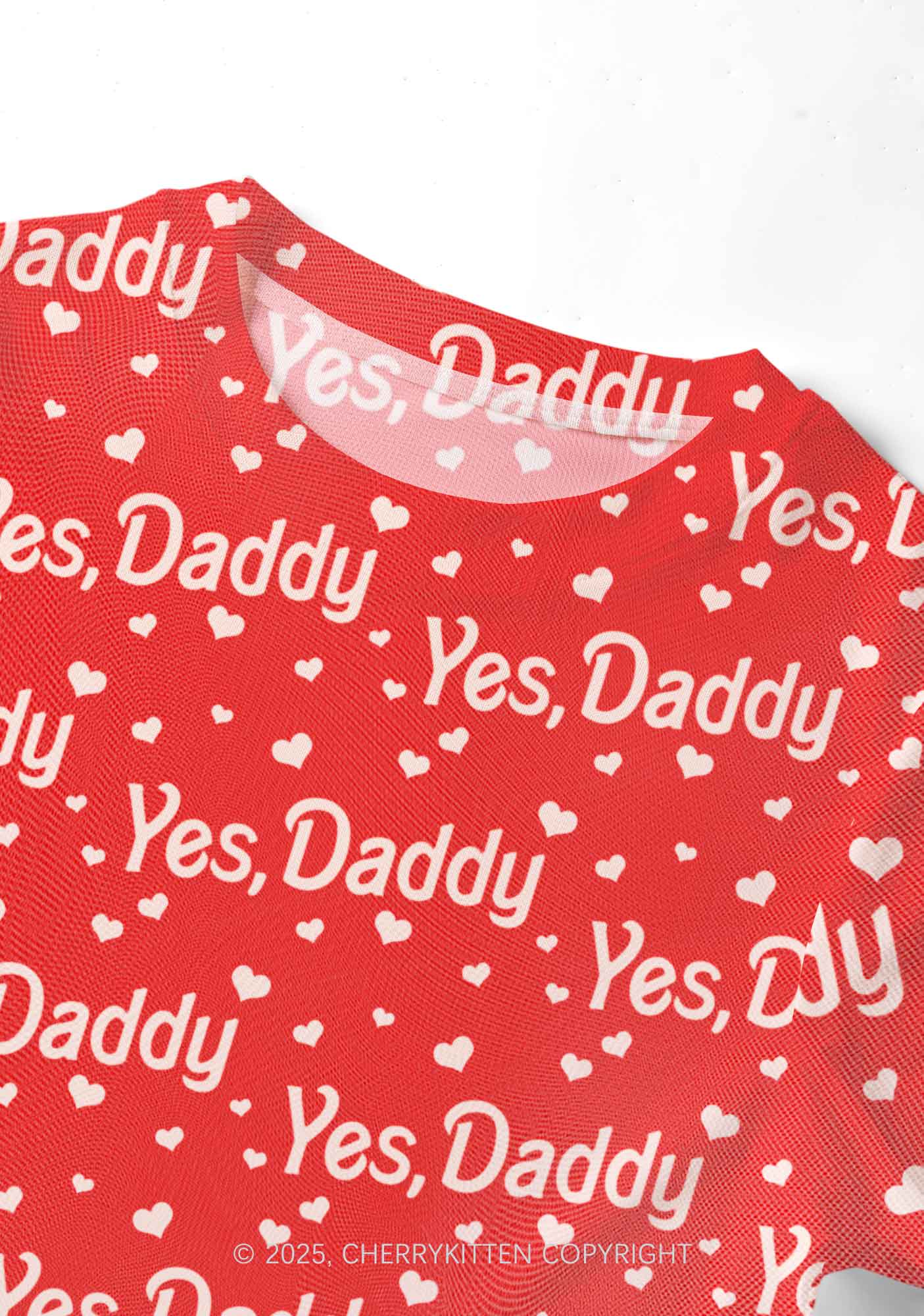 Yes Daddy Y2K Mesh Crop Top Cherrykitten - Image 2