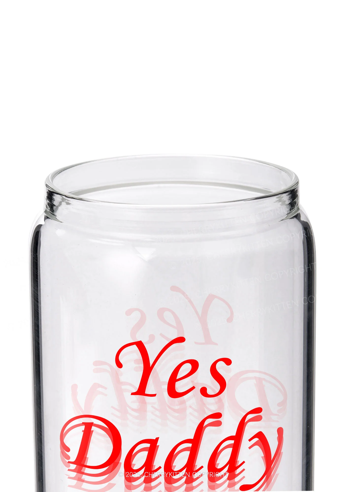 Yes Daddy Y2K Printed Glass Cup Cherrykitten - Image 2