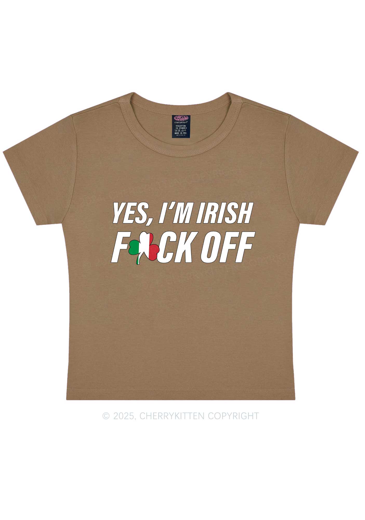 Yes Im Irish St Patricks Y2K Baby Tee Cherrykitten - Image 11