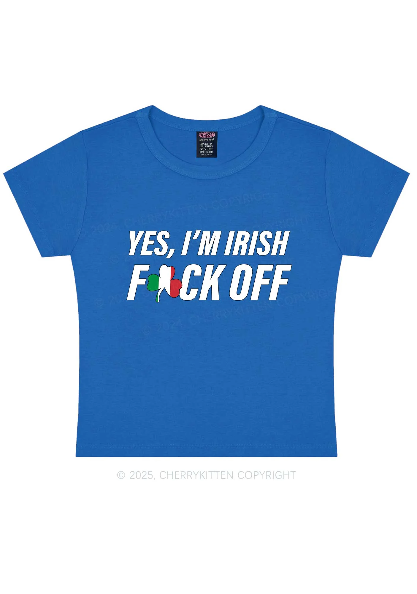 Yes Im Irish St Patricks Y2K Baby Tee Cherrykitten - Image 12