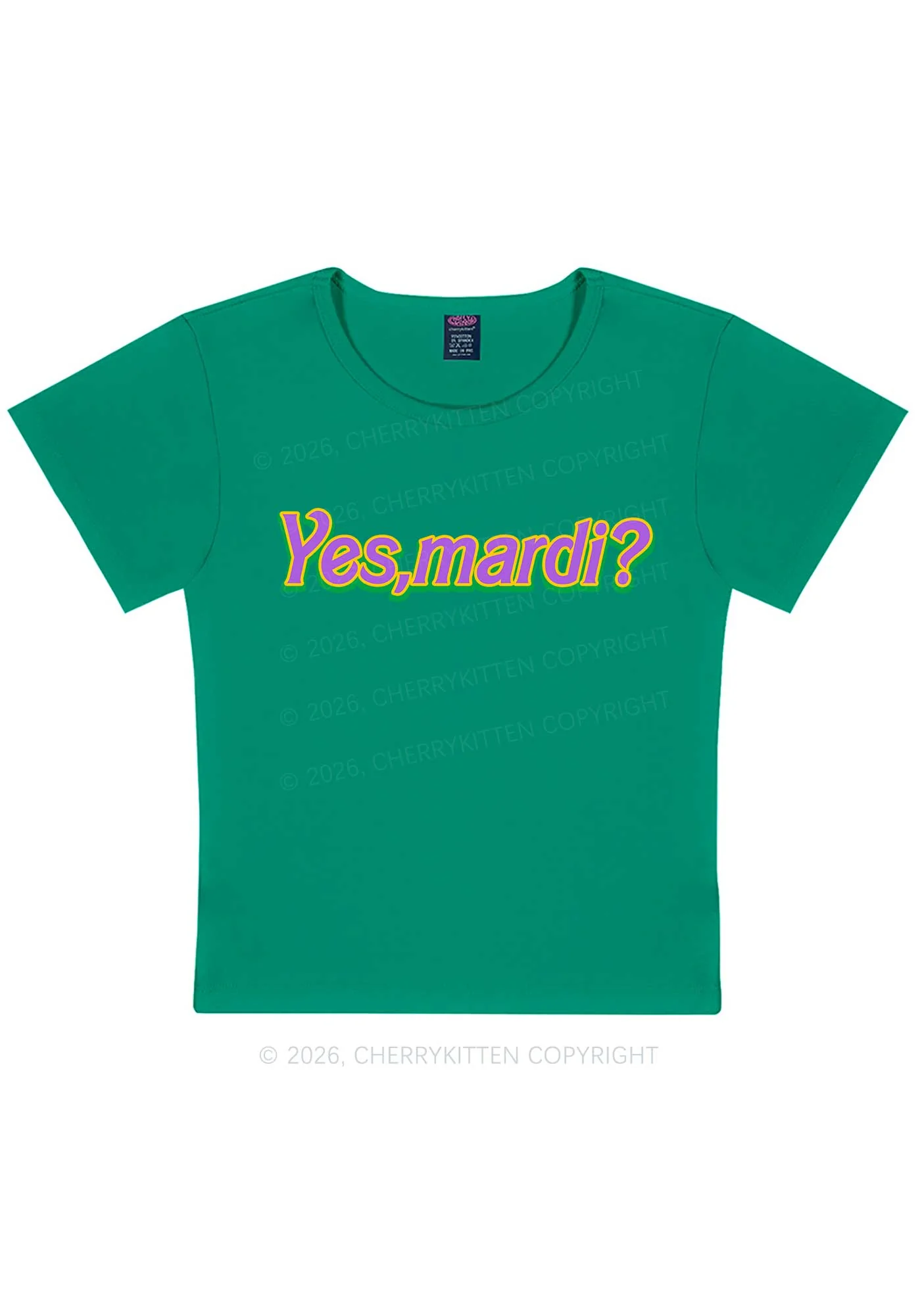 Yes Mardi Y2K Baby Tee Cherrykitten - Image 12