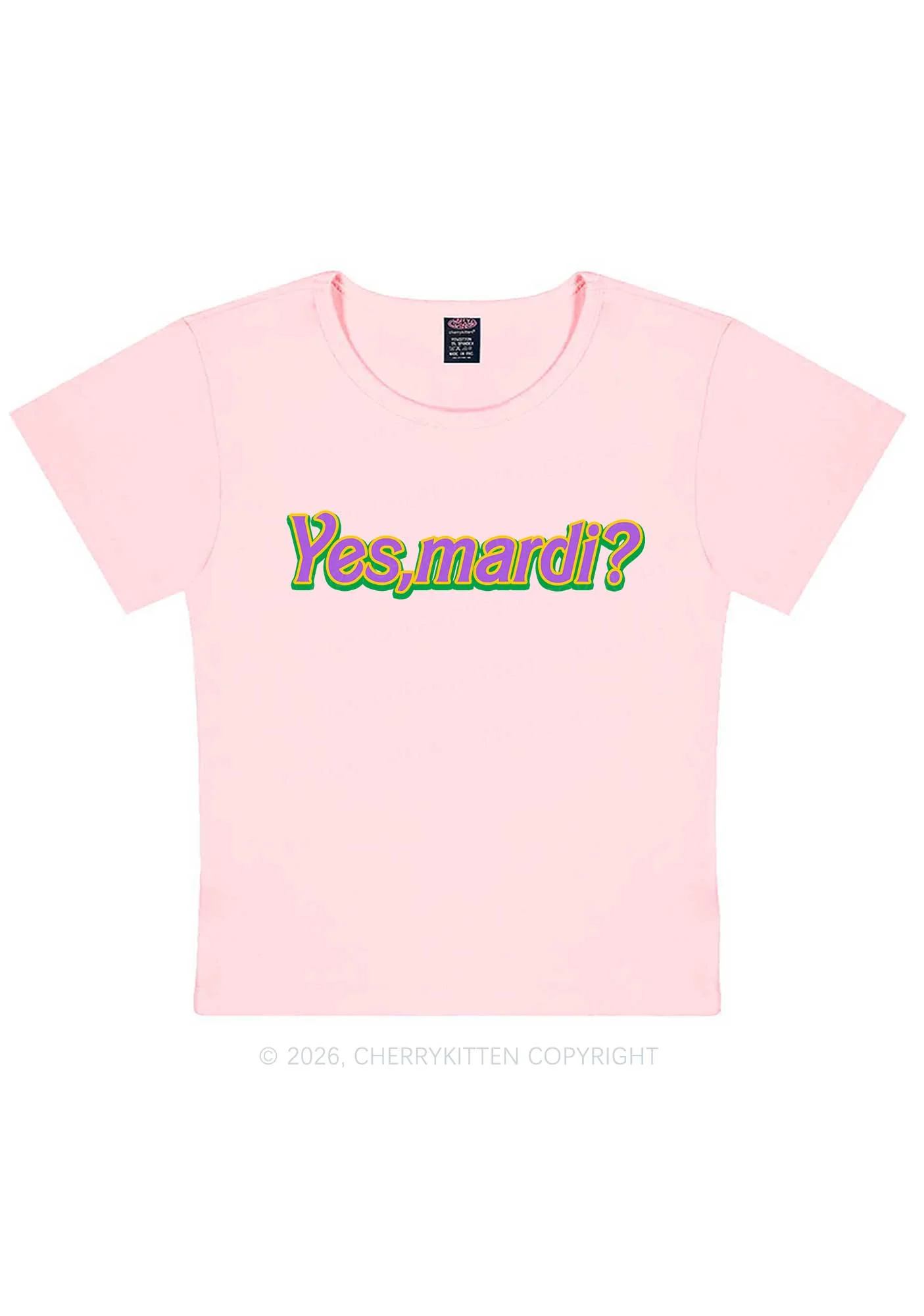 Yes Mardi Y2K Baby Tee Cherrykitten - Image 8