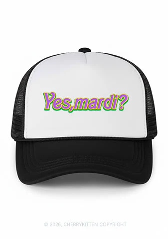 Yes Mardi Y2K Colorblock Trucker Hat Cherrykitten - Image 2