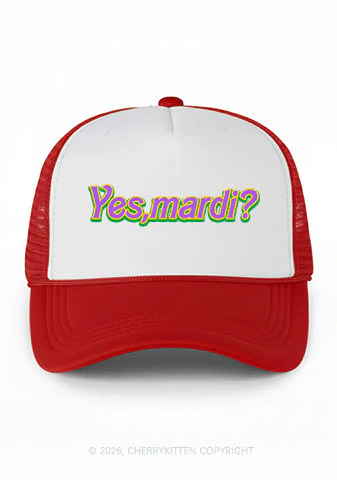 Yes Mardi Y2K Colorblock Trucker Hat Cherrykitten - Image 3